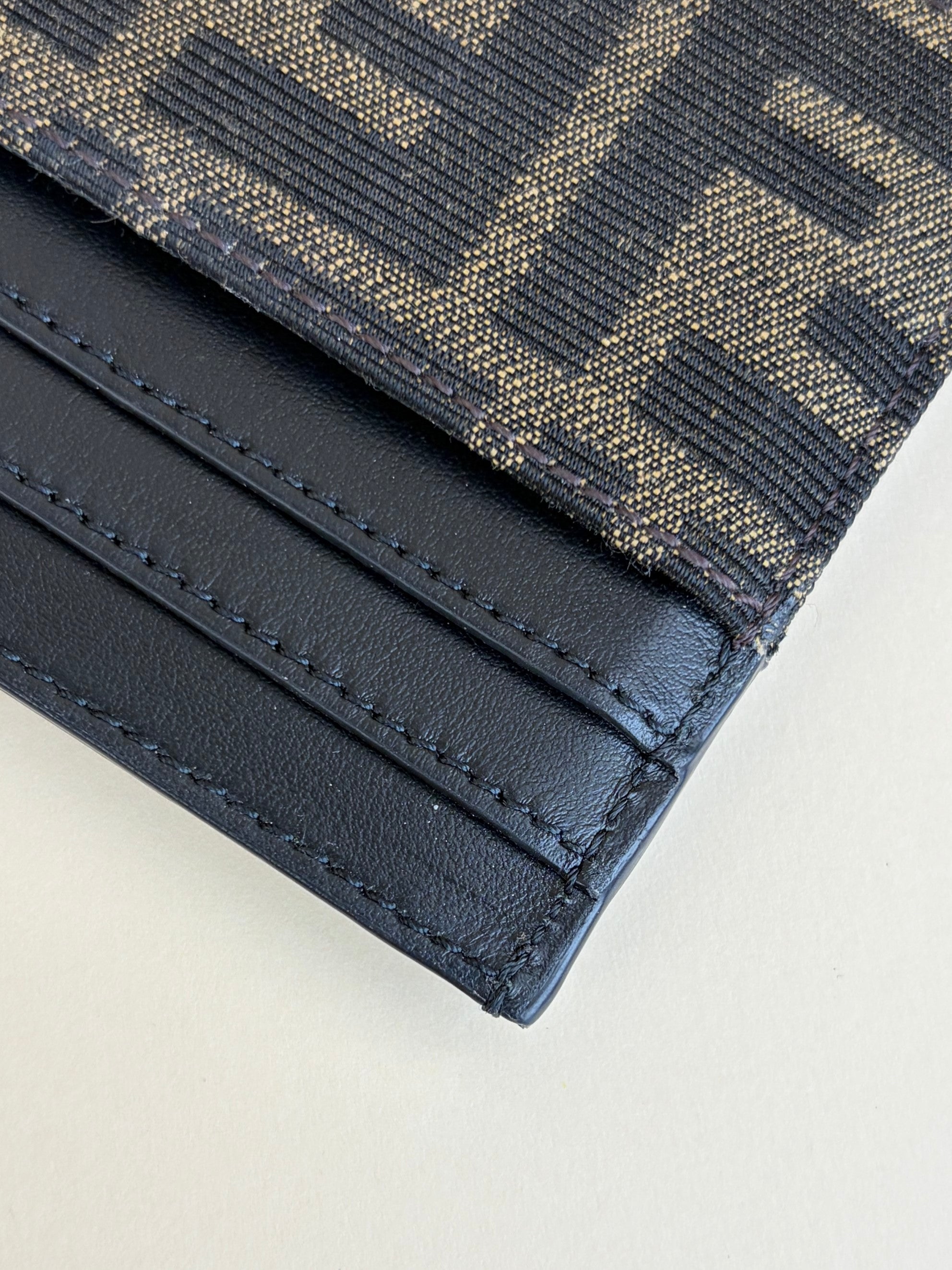 Fendi ff-jacquard leather card holder