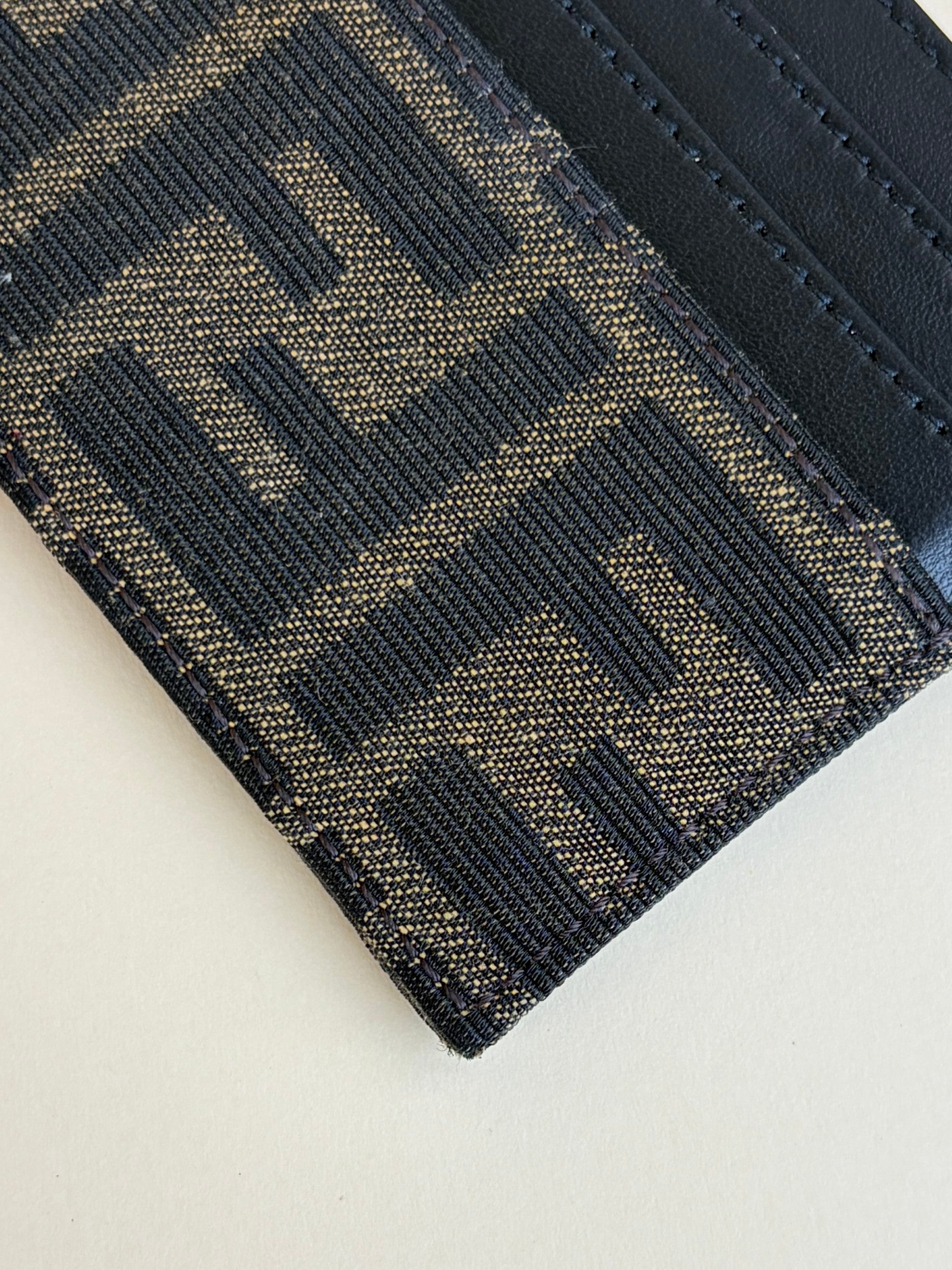 Fendi ff-jacquard leather card holder