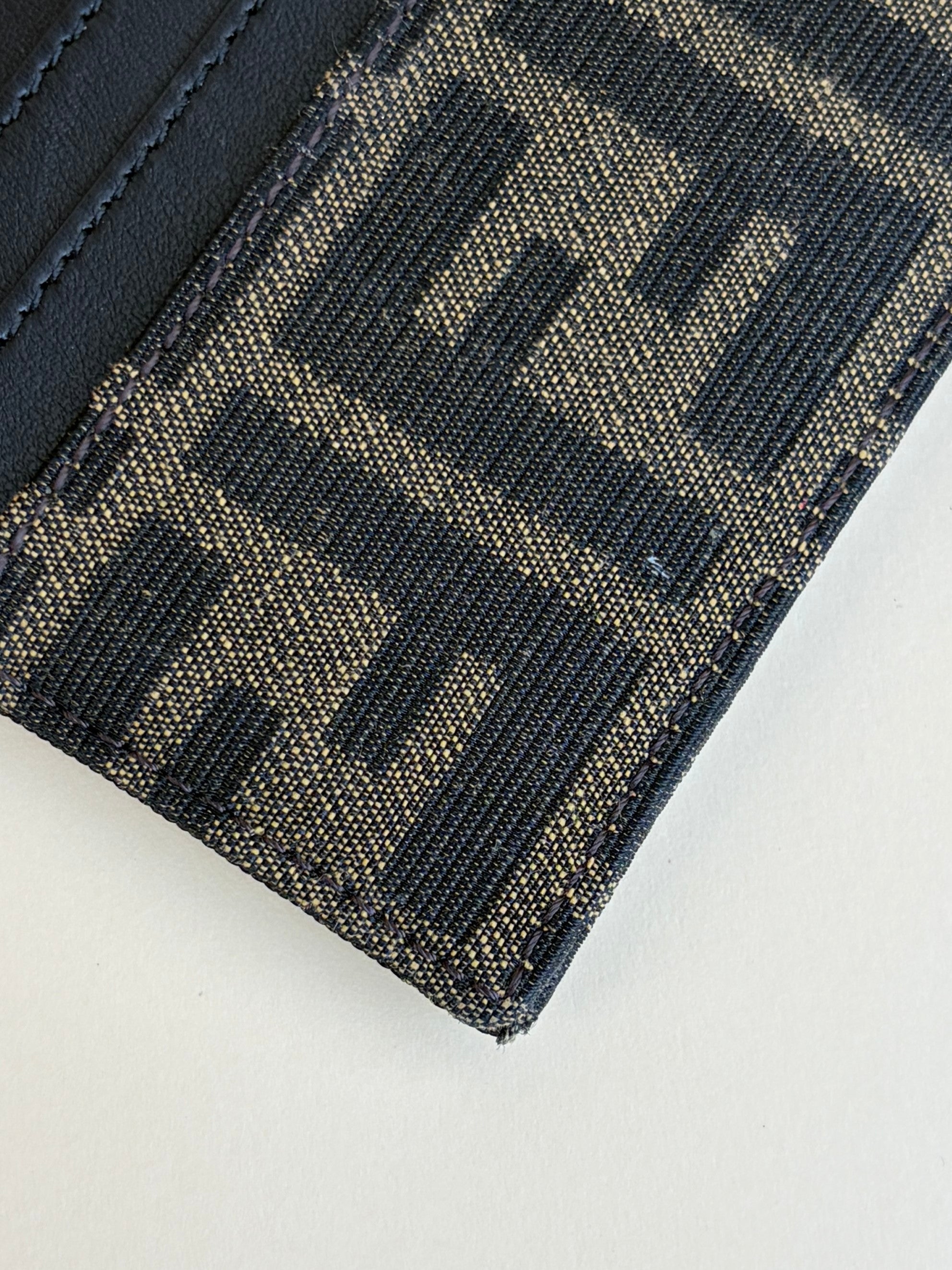 Fendi ff-jacquard leather card holder