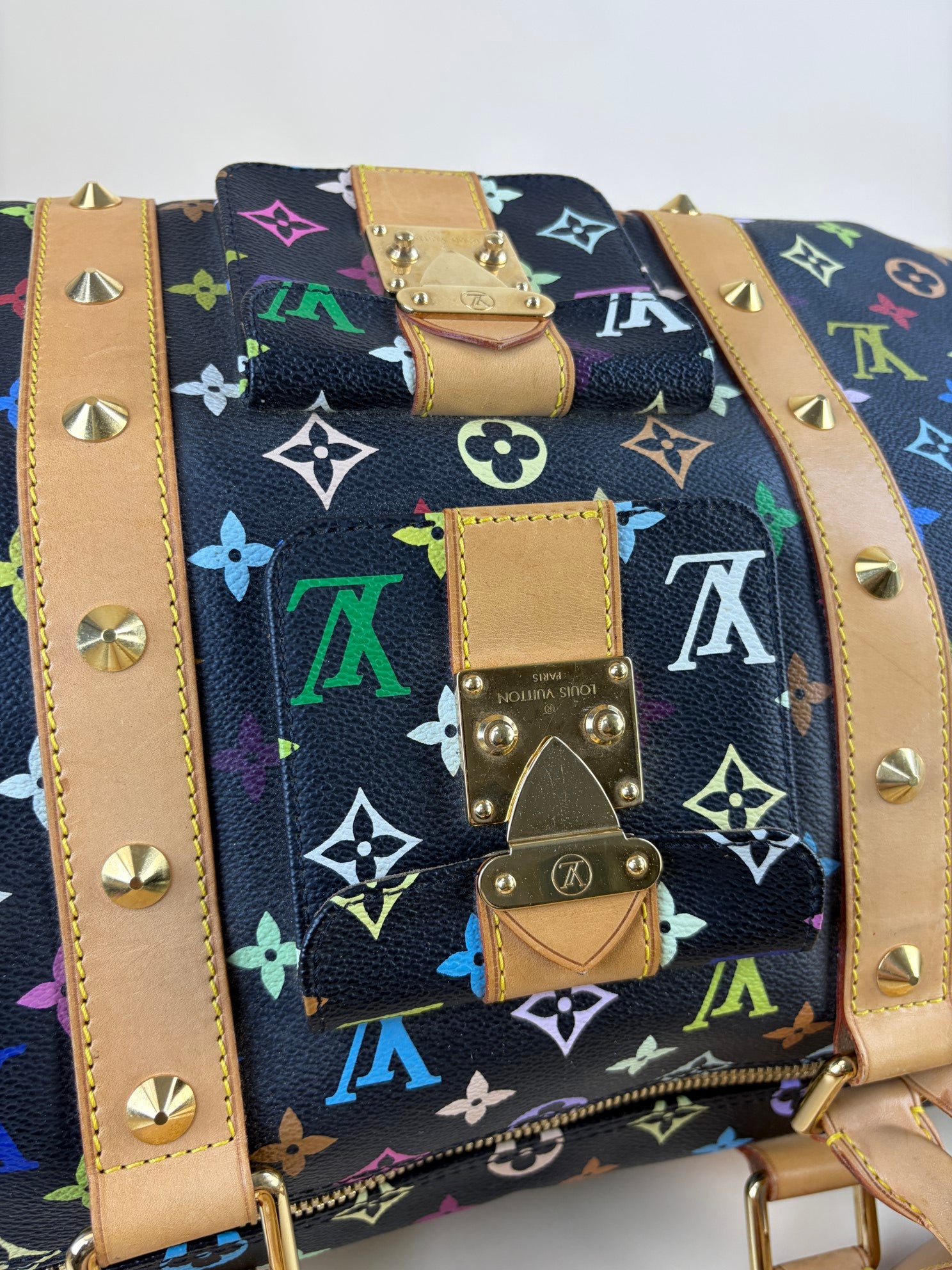 Louis Vuitton Monogram Multicolor keepall45 Black tote bag
