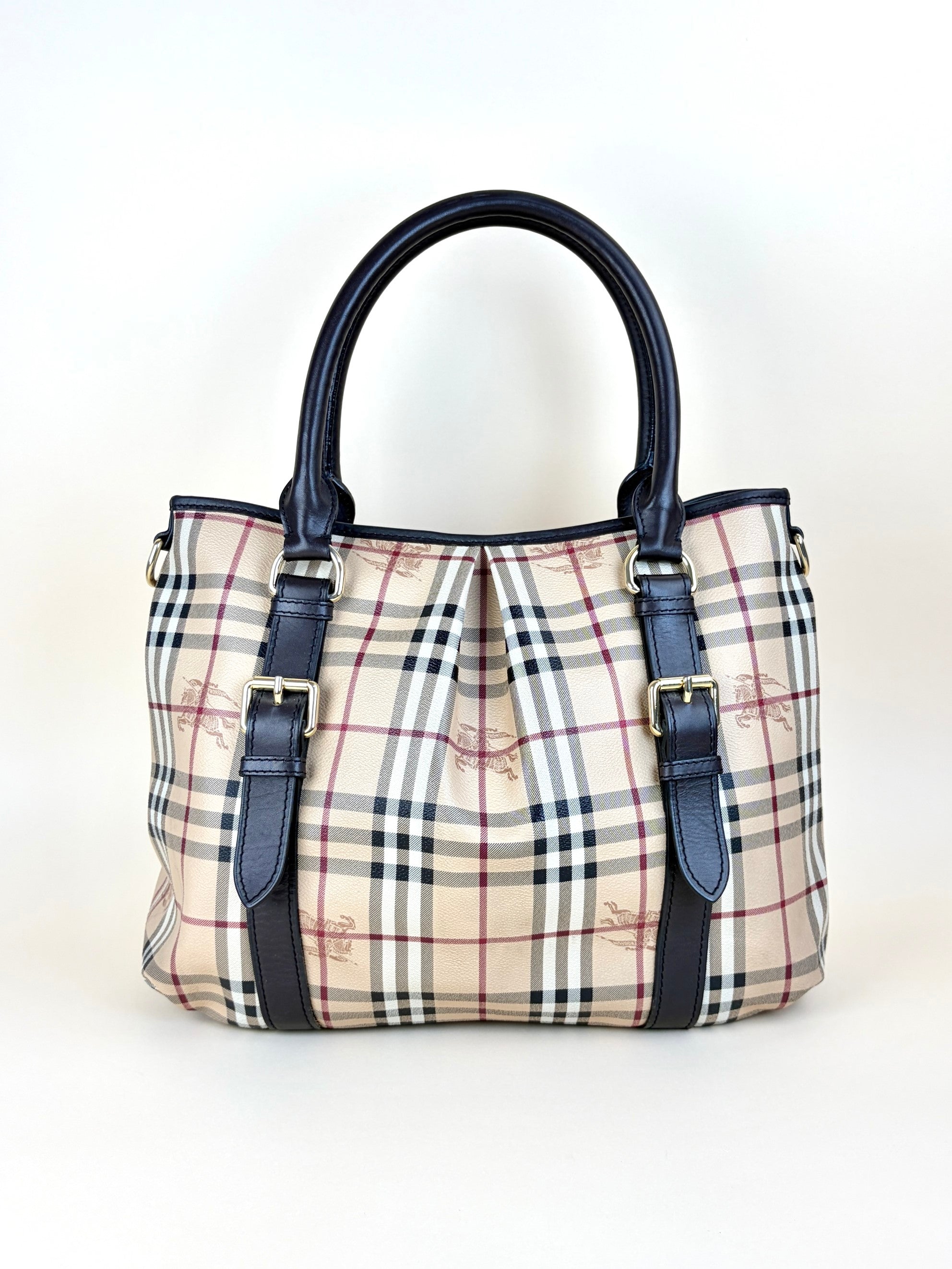 Burberry cocolate Haymarket check large Northfield tote Bag