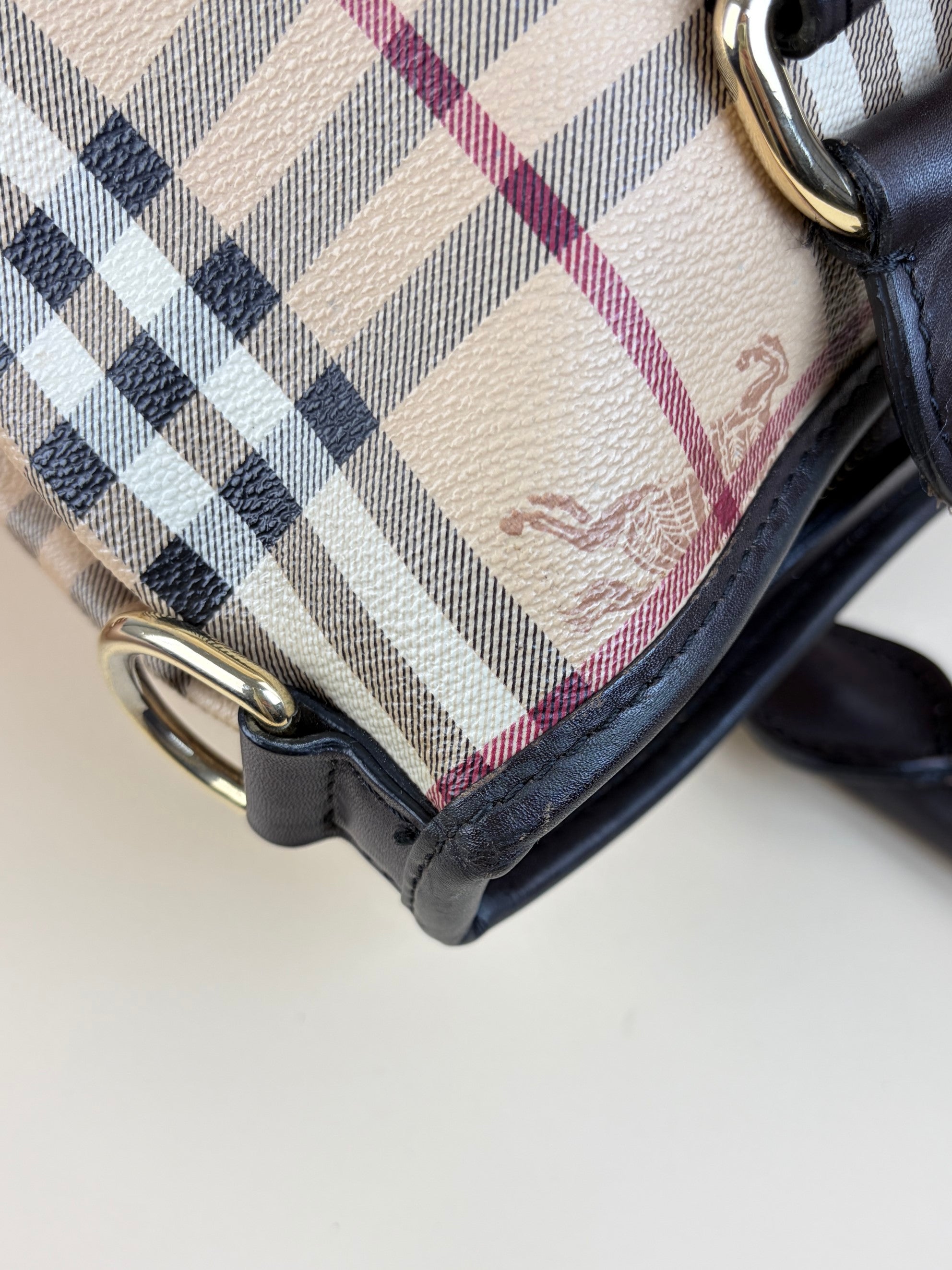 Burberry cocolate Haymarket check large Northfield tote Bag