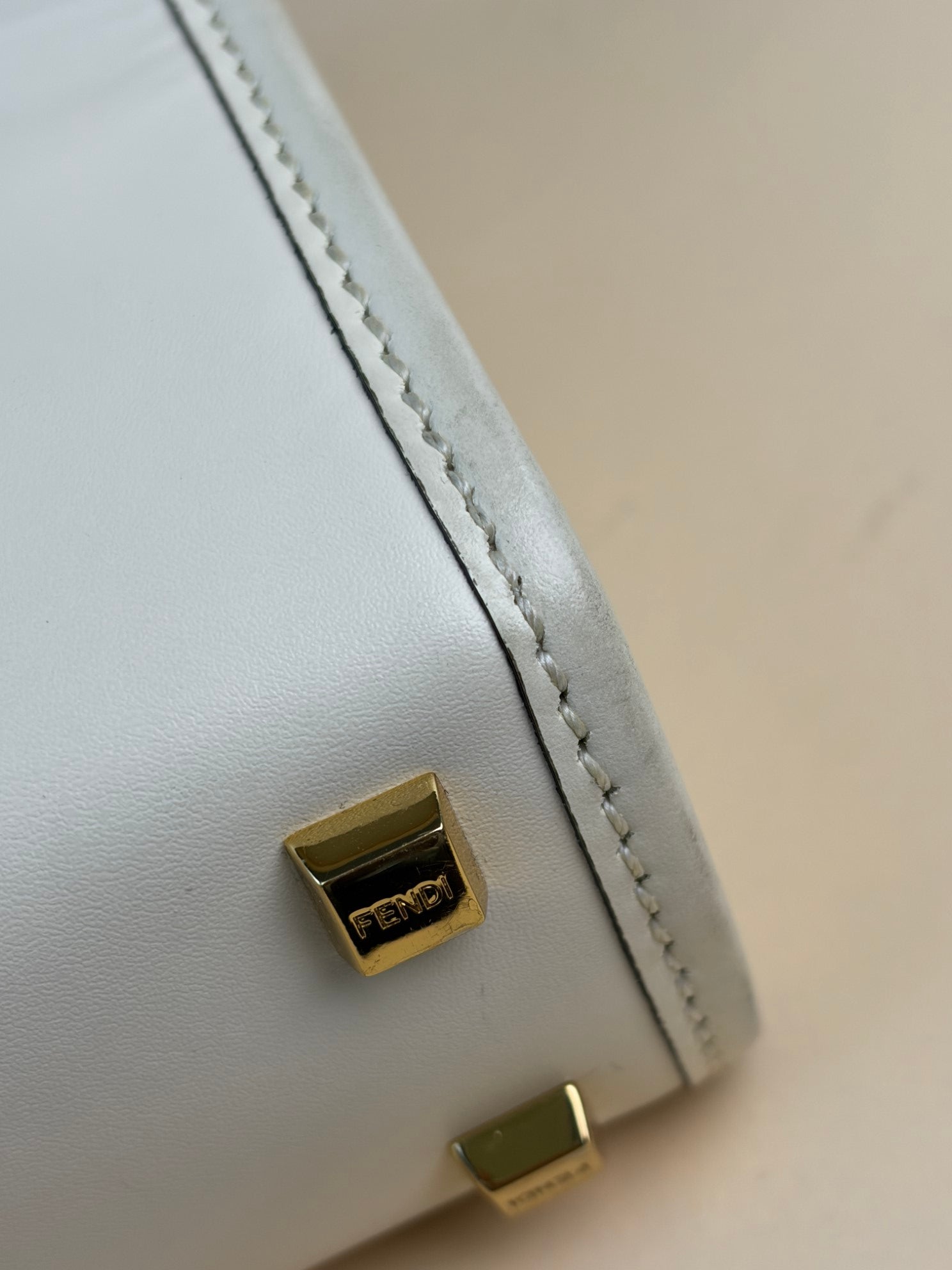 Fendi Cream Mini Sunshine Tote Bag with Strap