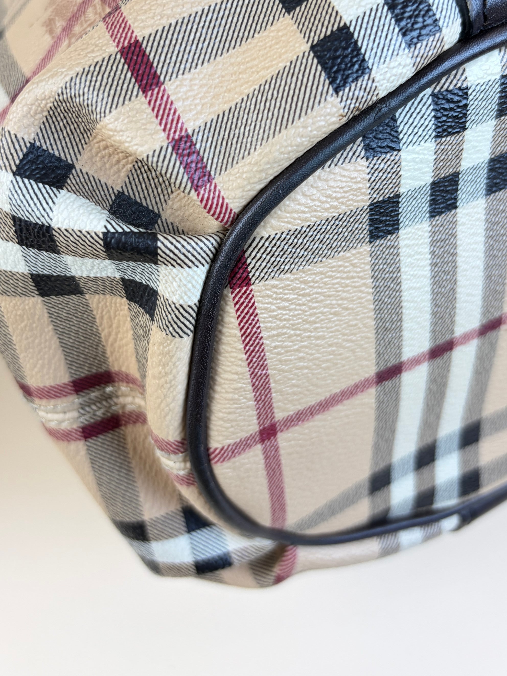 Burberry cocolate Haymarket check large Northfield tote Bag
