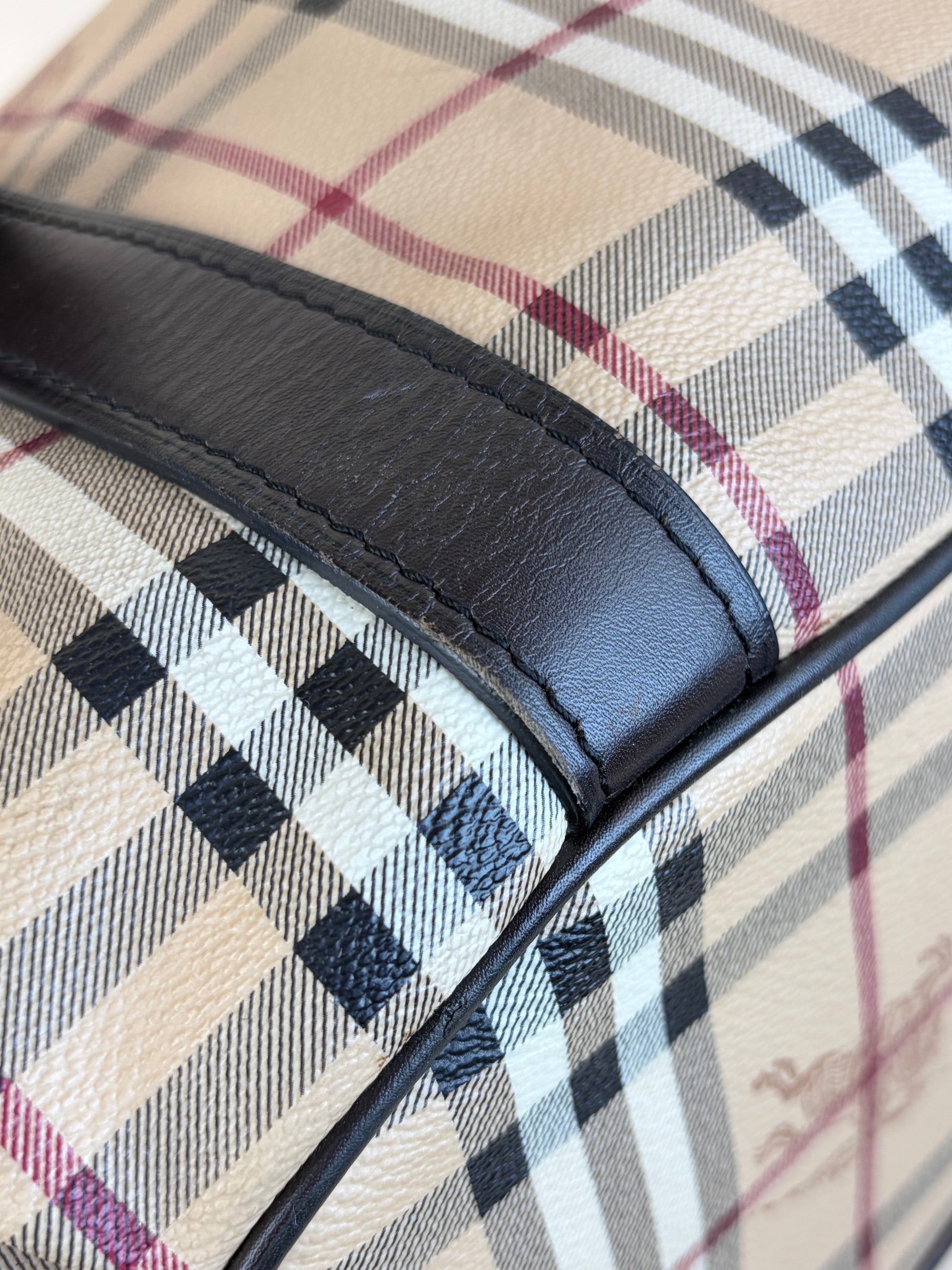 Burberry cocolate Haymarket check large Northfield tote Bag