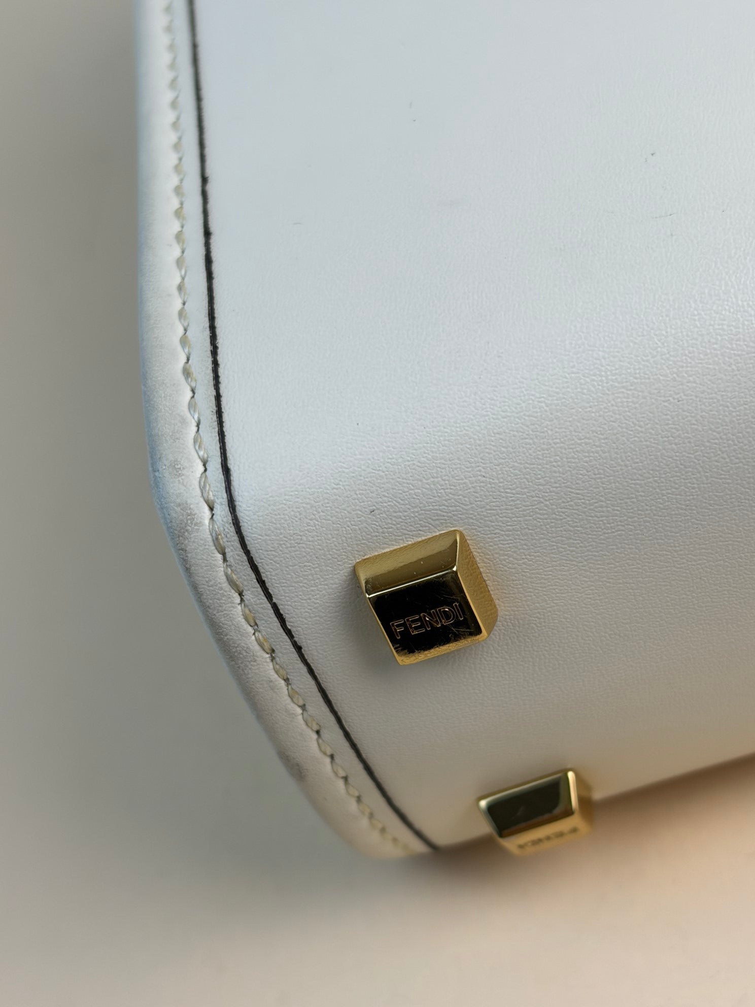 Fendi Cream Mini Sunshine Tote Bag with Strap