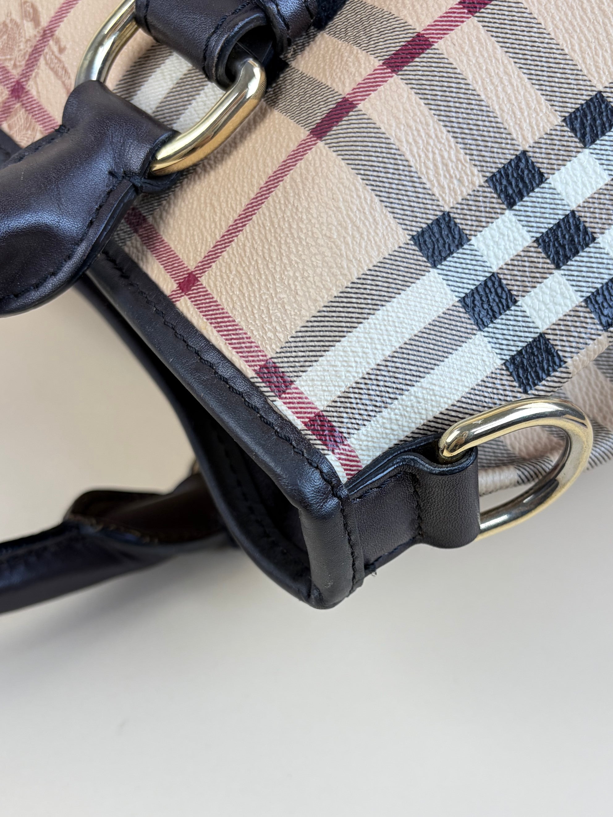 Burberry cocolate Haymarket check large Northfield tote Bag
