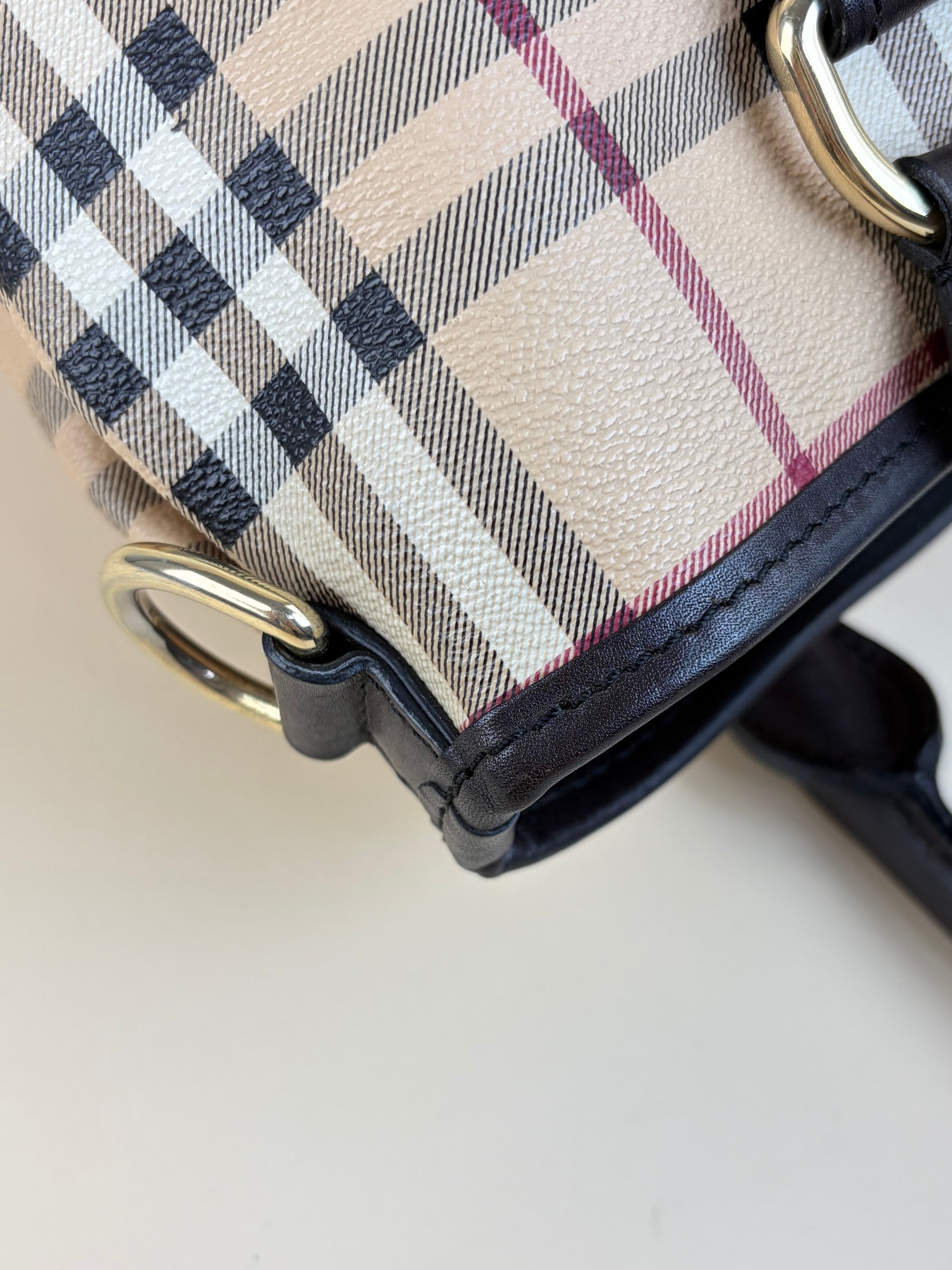 Burberry cocolate Haymarket check large Northfield tote Bag