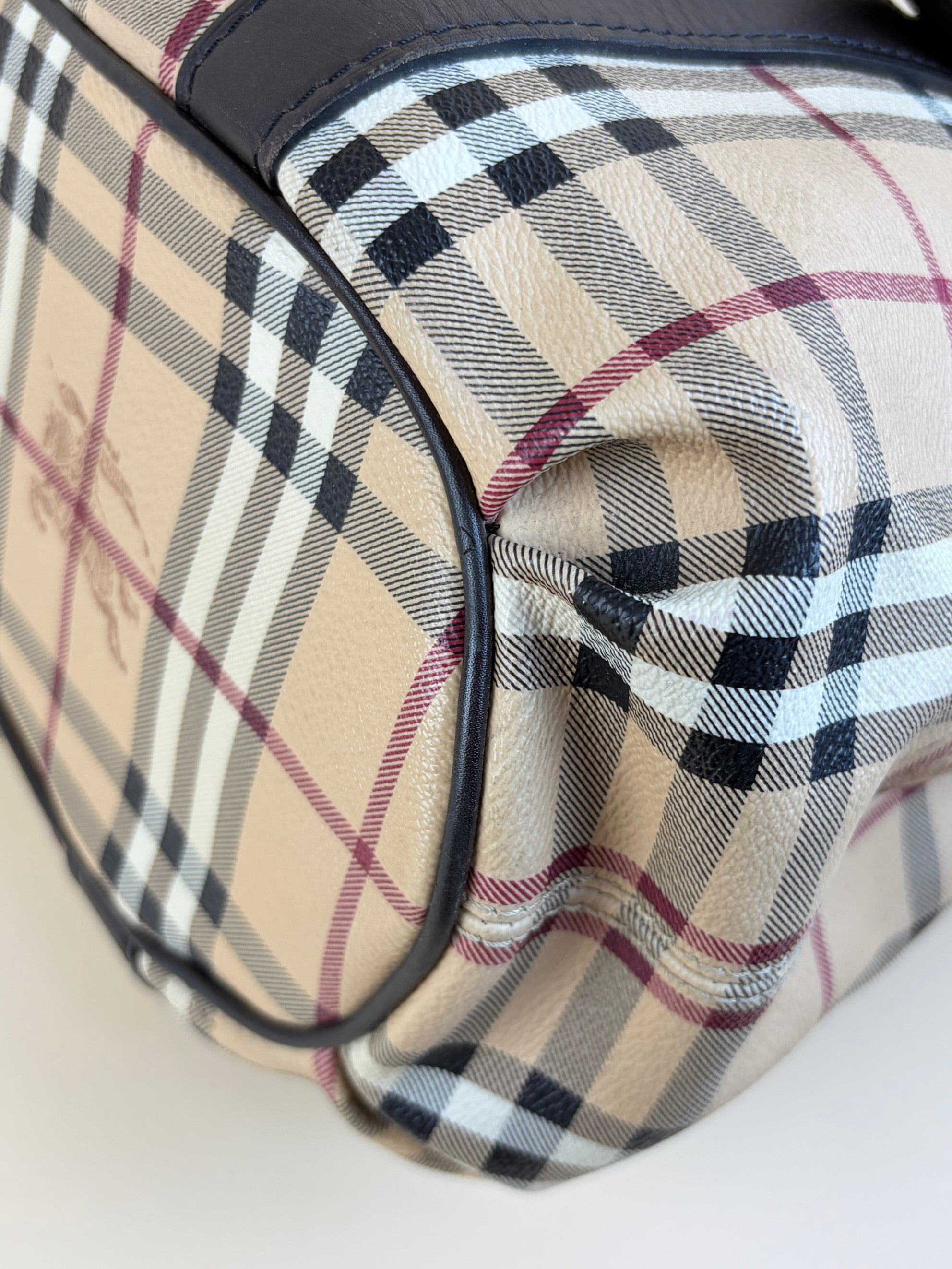 Burberry cocolate Haymarket check large Northfield tote Bag