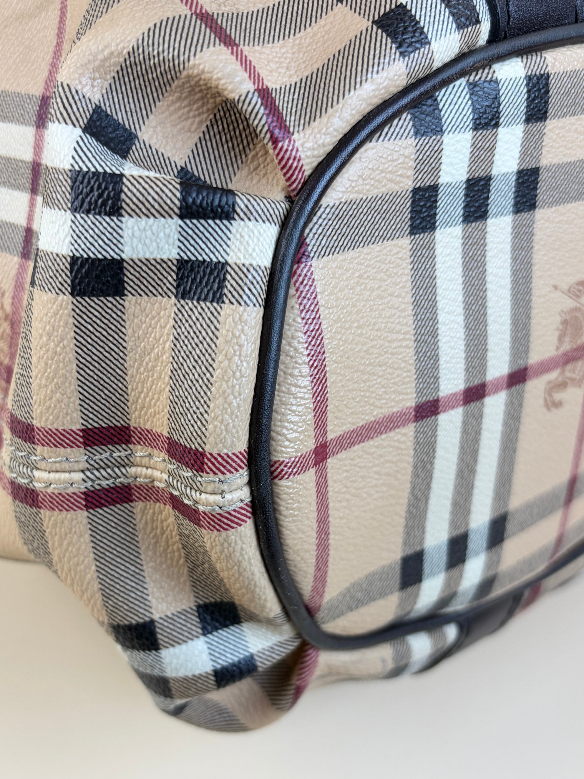 Burberry cocolate Haymarket check large Northfield tote Bag