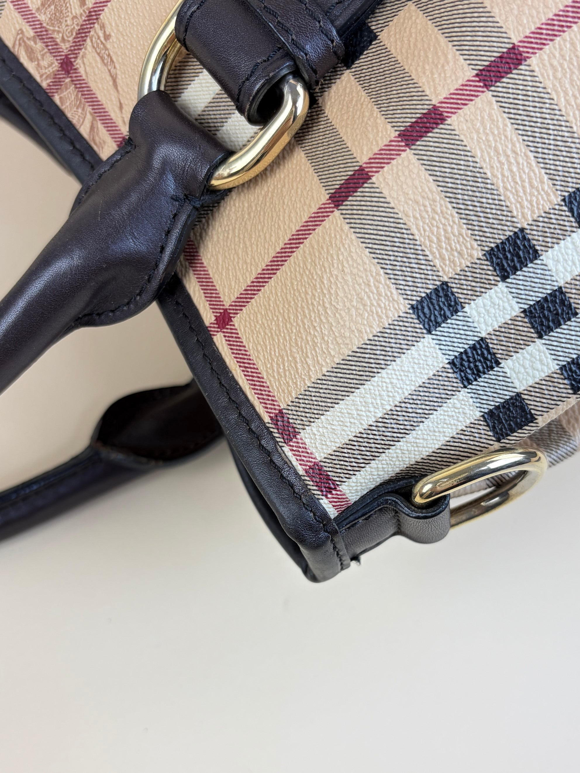 Burberry cocolate Haymarket check large Northfield tote Bag