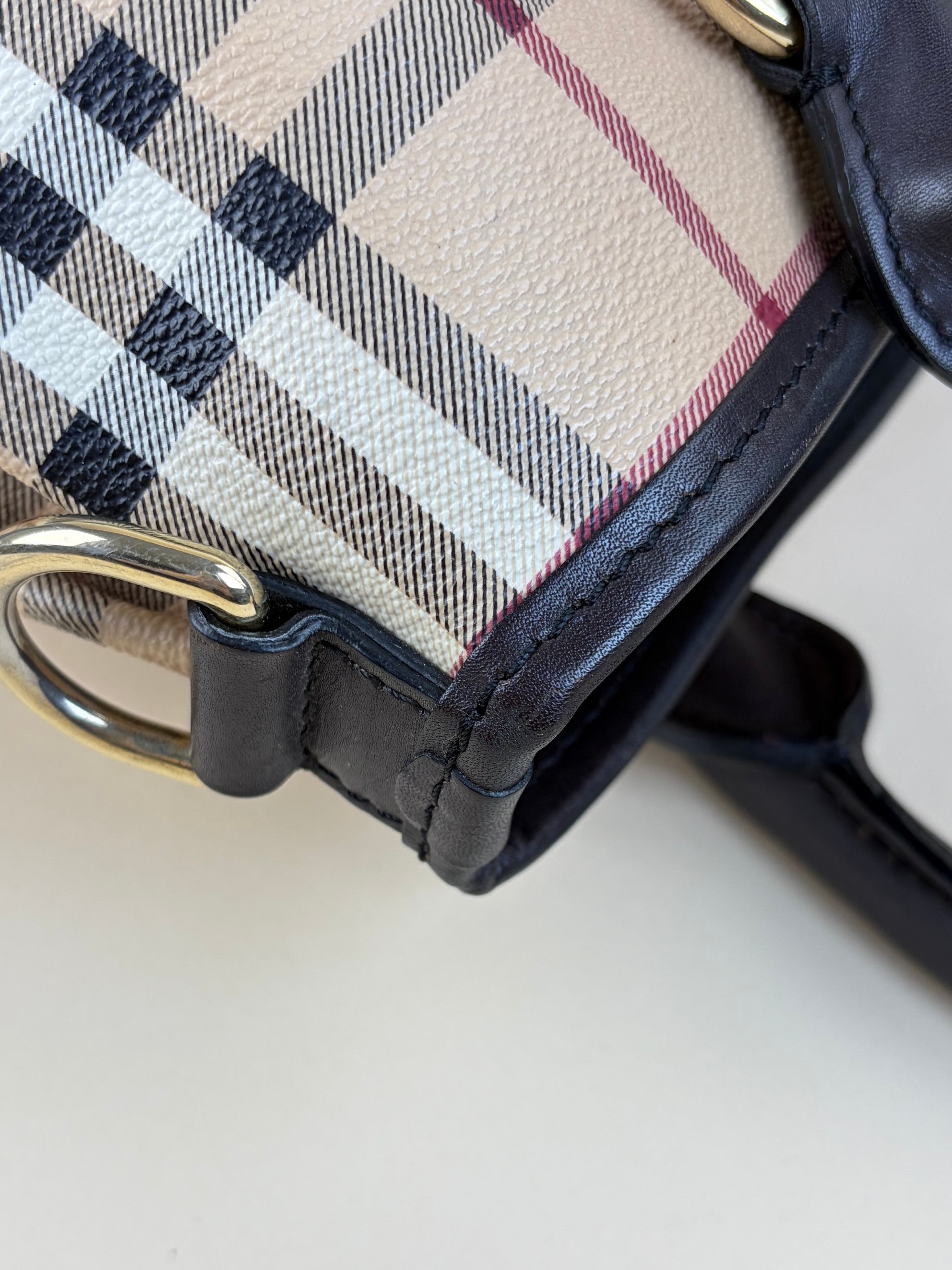 Burberry cocolate Haymarket check large Northfield tote Bag