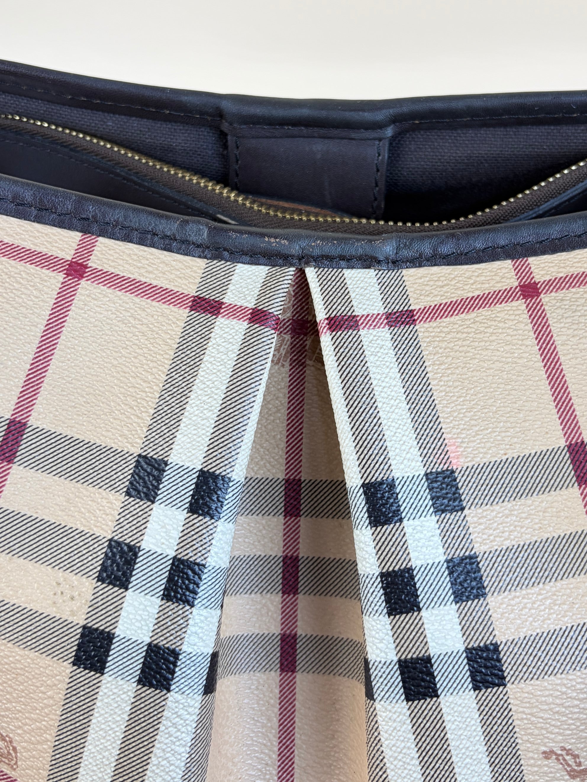 Burberry cocolate Haymarket check large Northfield tote Bag