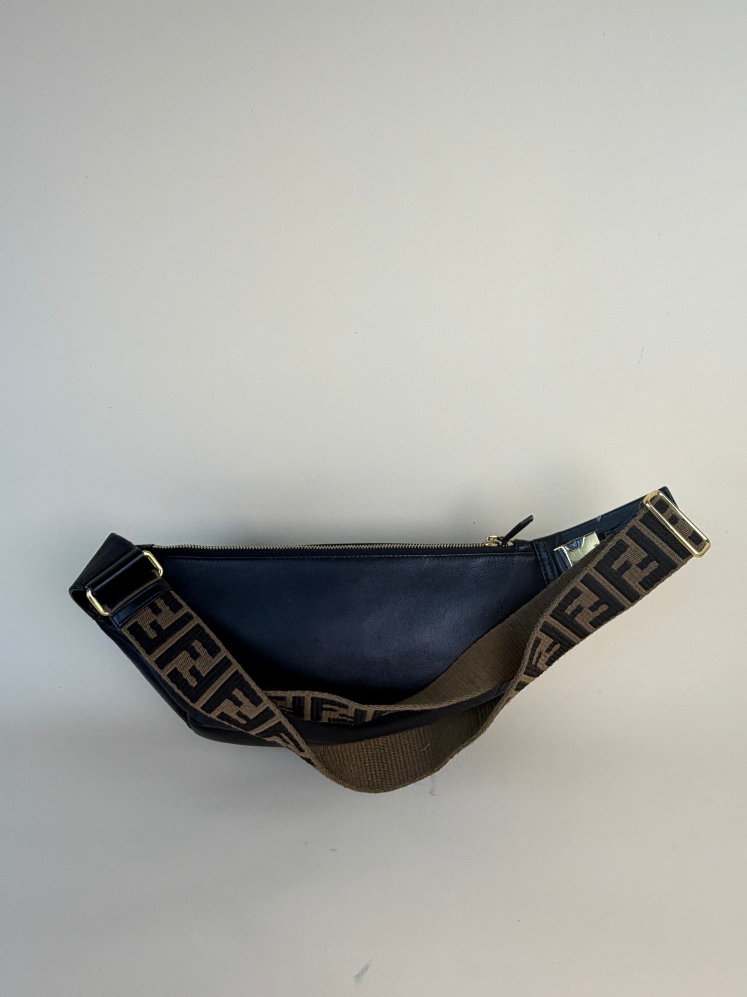 Fendi Black Nappa Apolo Baguette Belt Bag