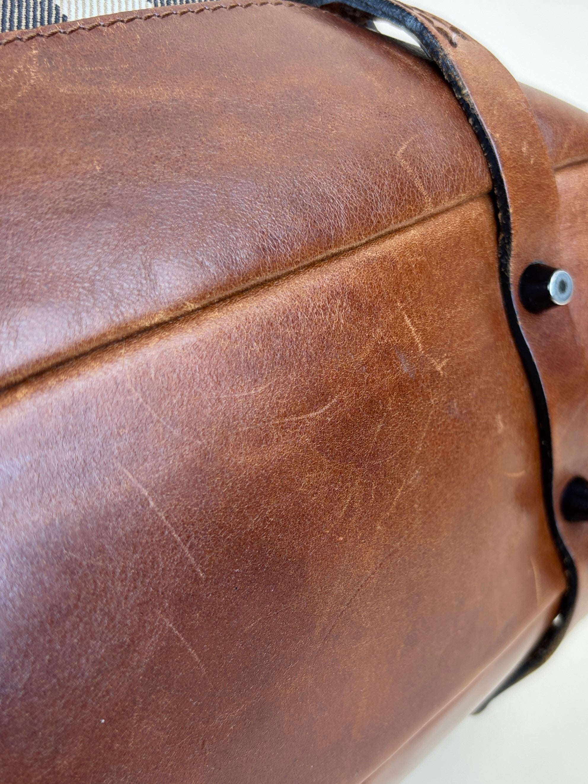 Burberry Brown calfskin bride house check Kenton hobo bag