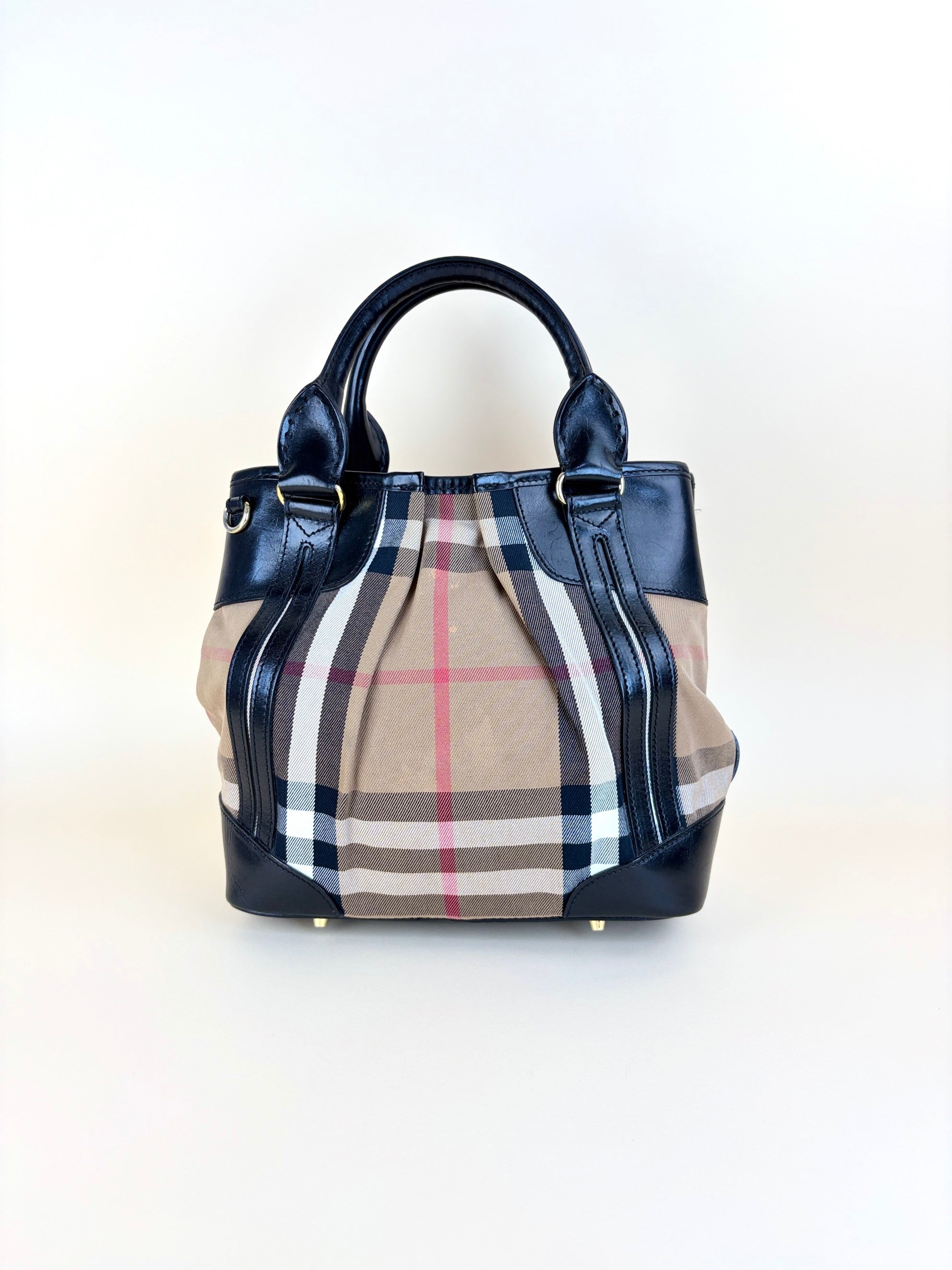 Burberry Black House Check Bridle Tote Bag
