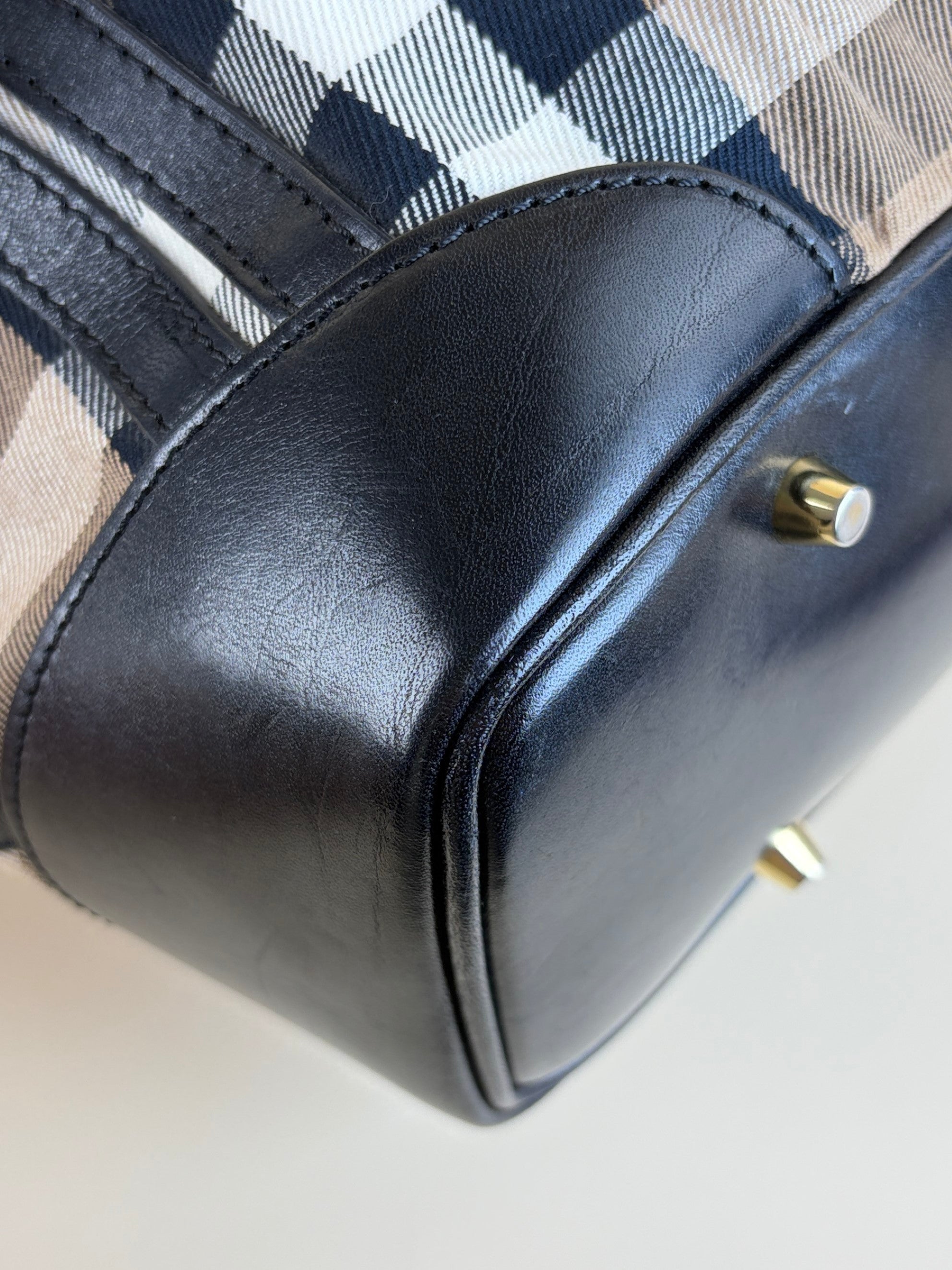 Burberry Black House Check Bridle Tote Bag
