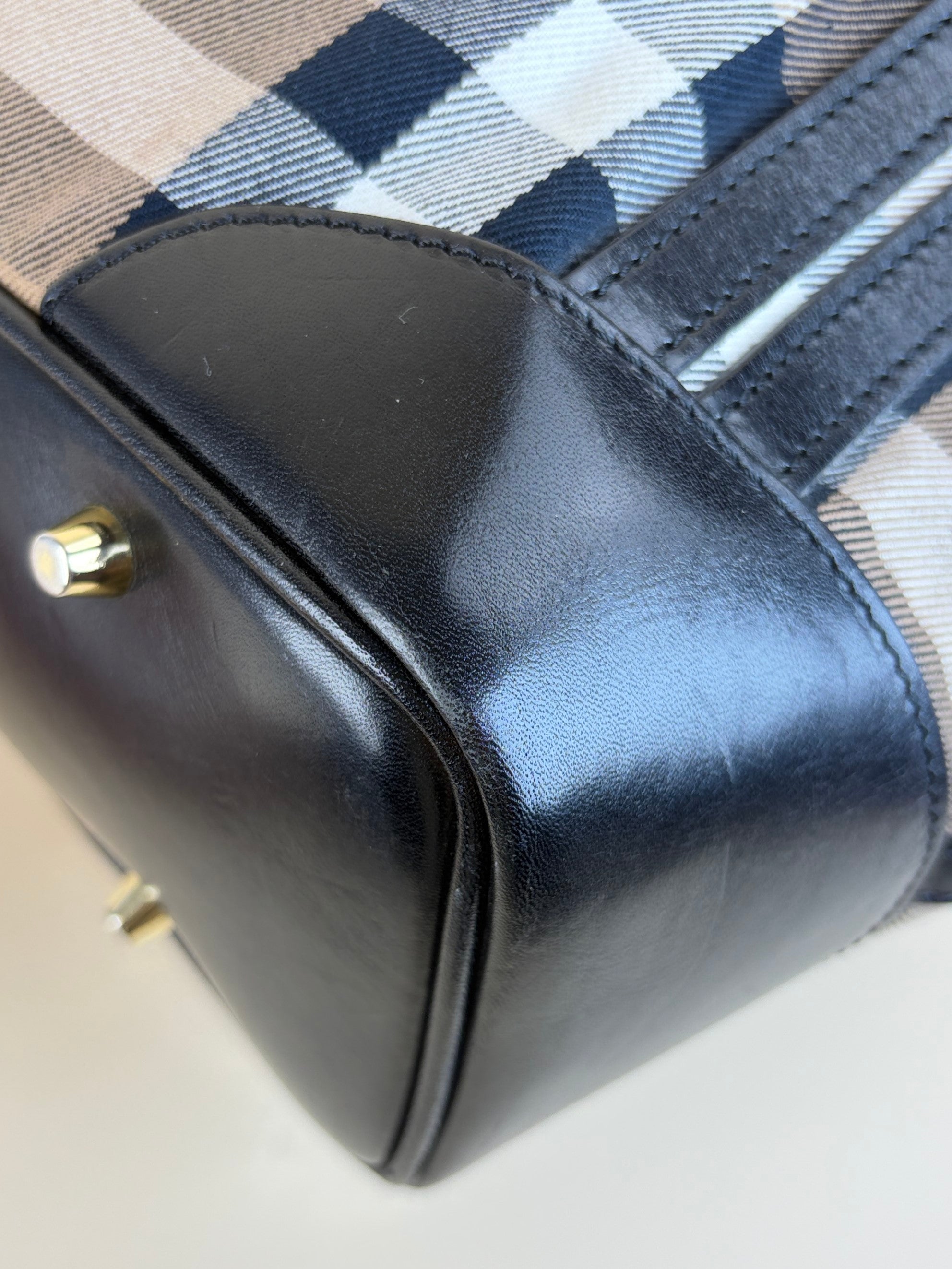 Burberry Black House Check Bridle Tote Bag