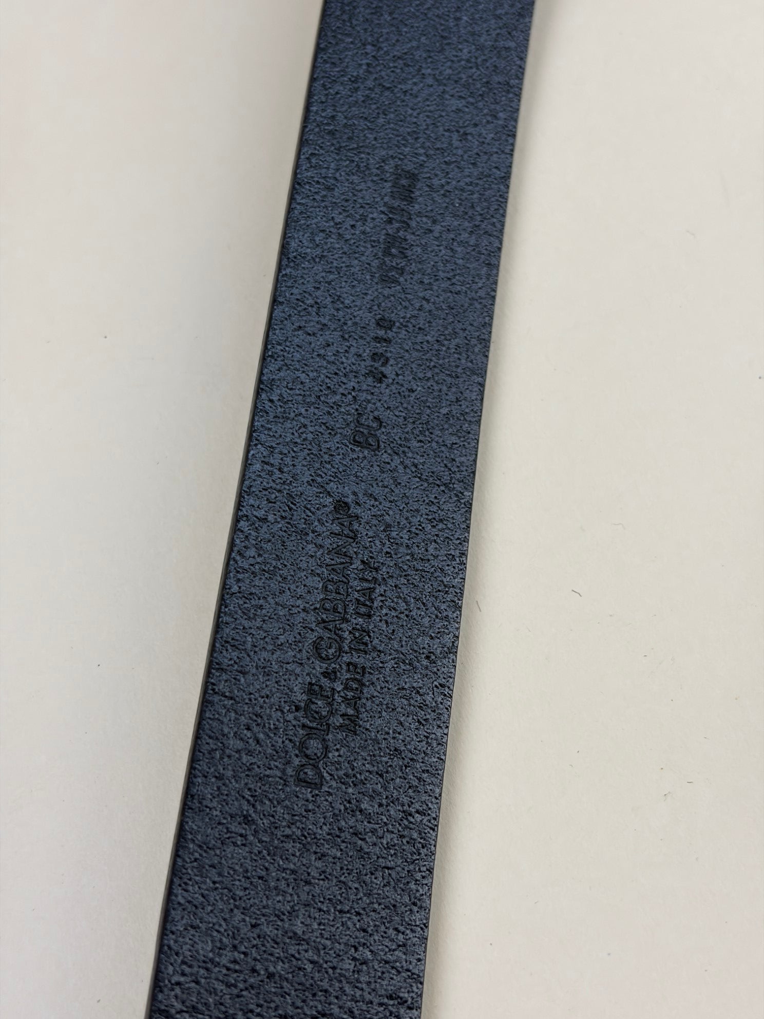 Dolce & Gabbana Black leather crown buckle bellt