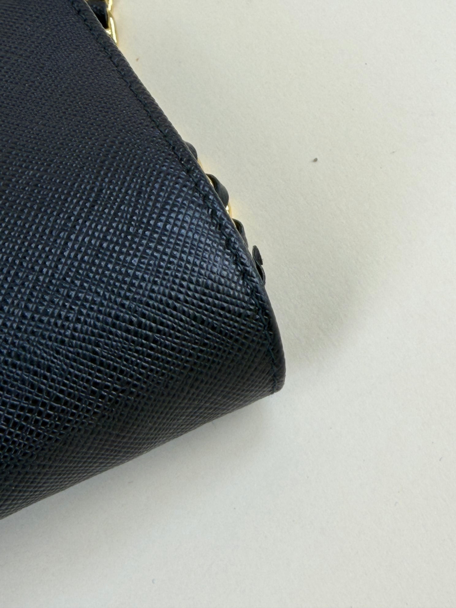 Prada saffanio metal prochain wallet black leather