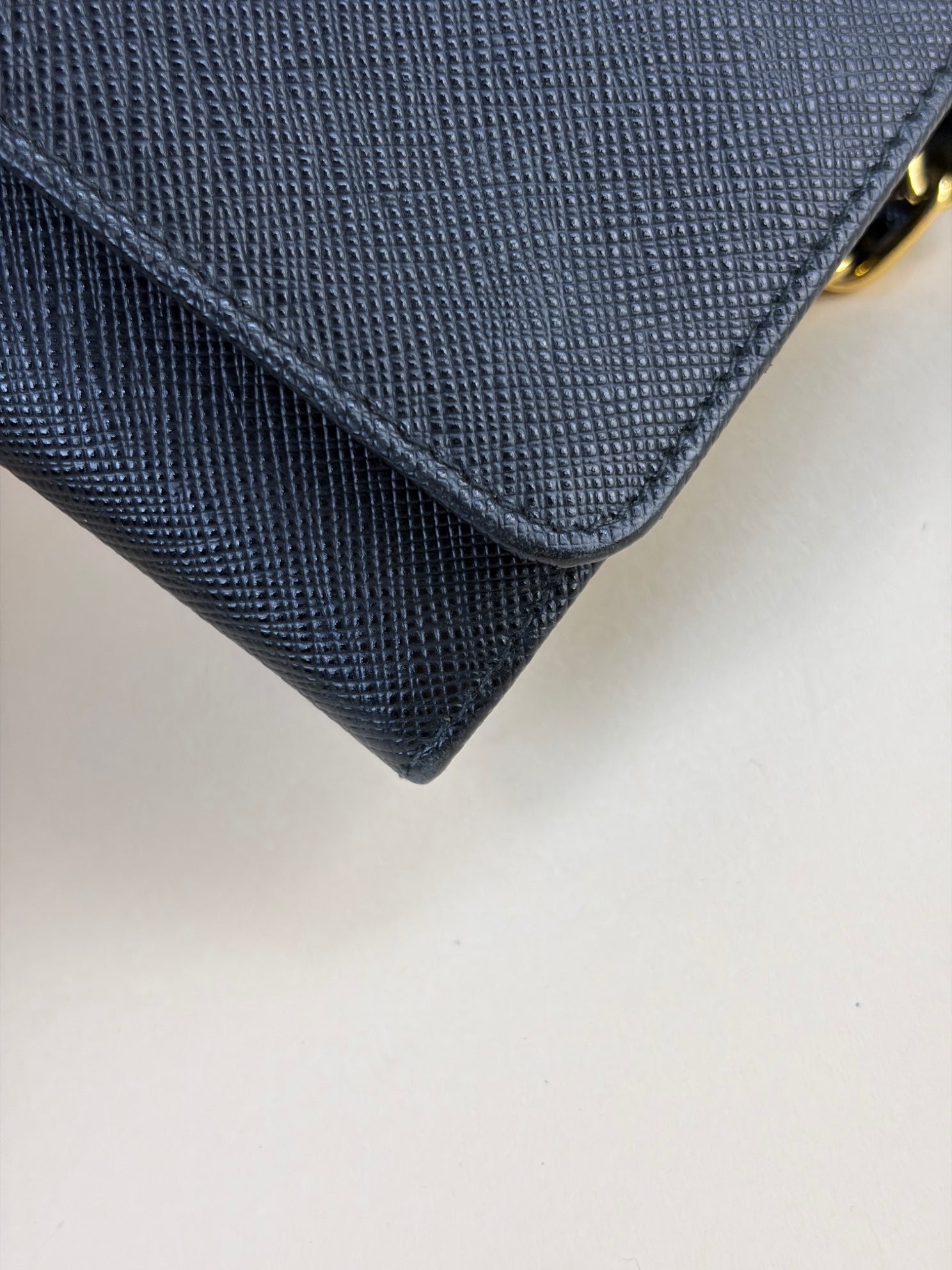 Prada saffanio metal prochain wallet black leather