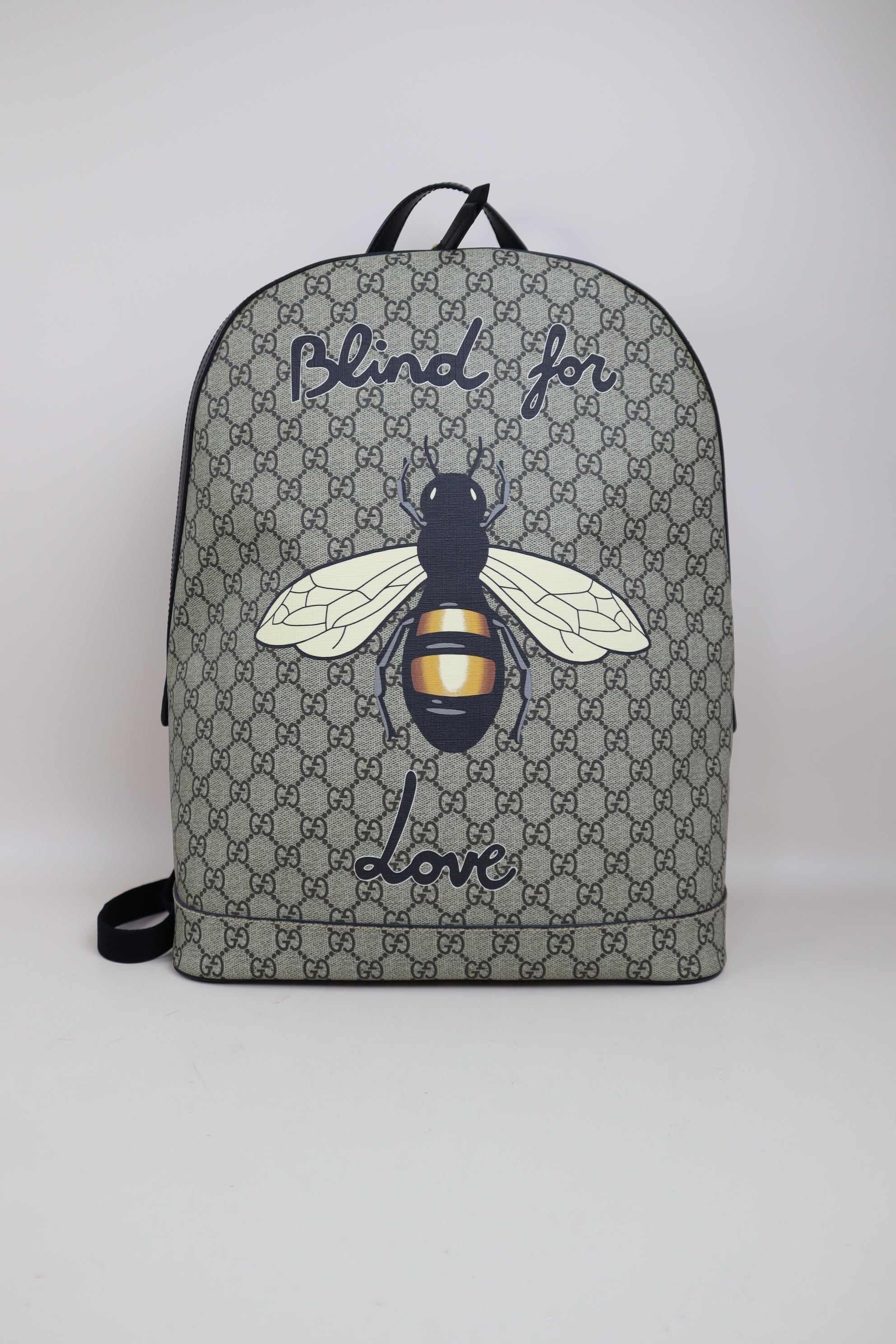 Gucci Black Supreme GG Bee Print Backpack Bag