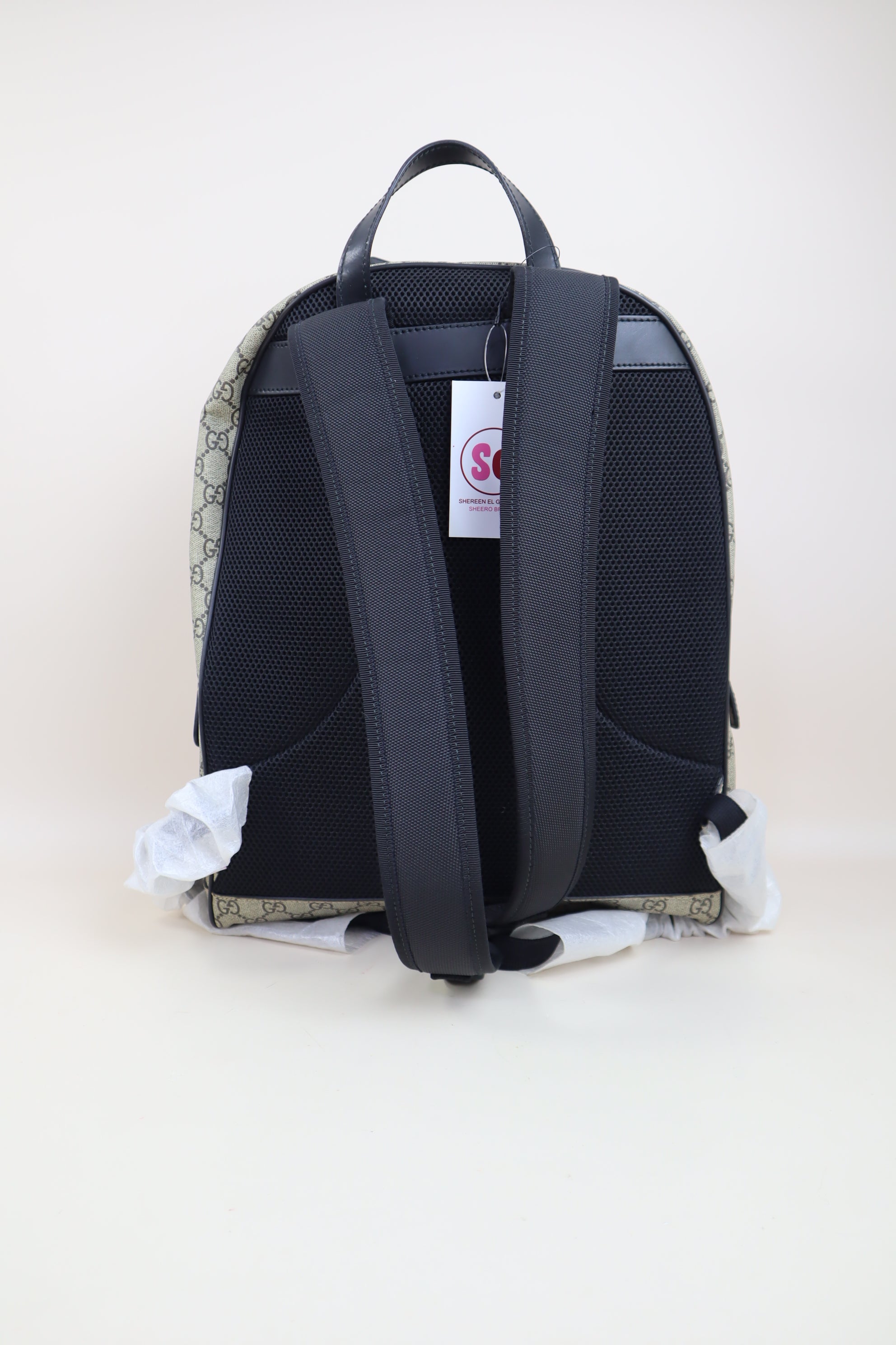 Gucci Black Supreme GG Bee Print Backpack Bag