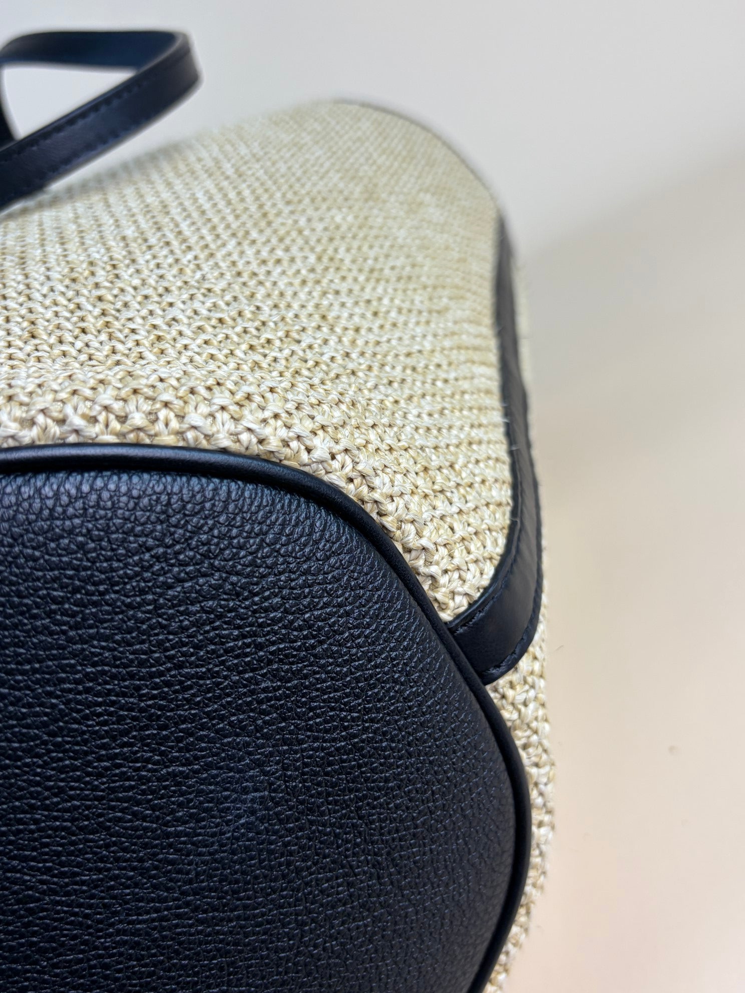 Louis Vuitton Black Saint Jacques x Raffia Tote Bag