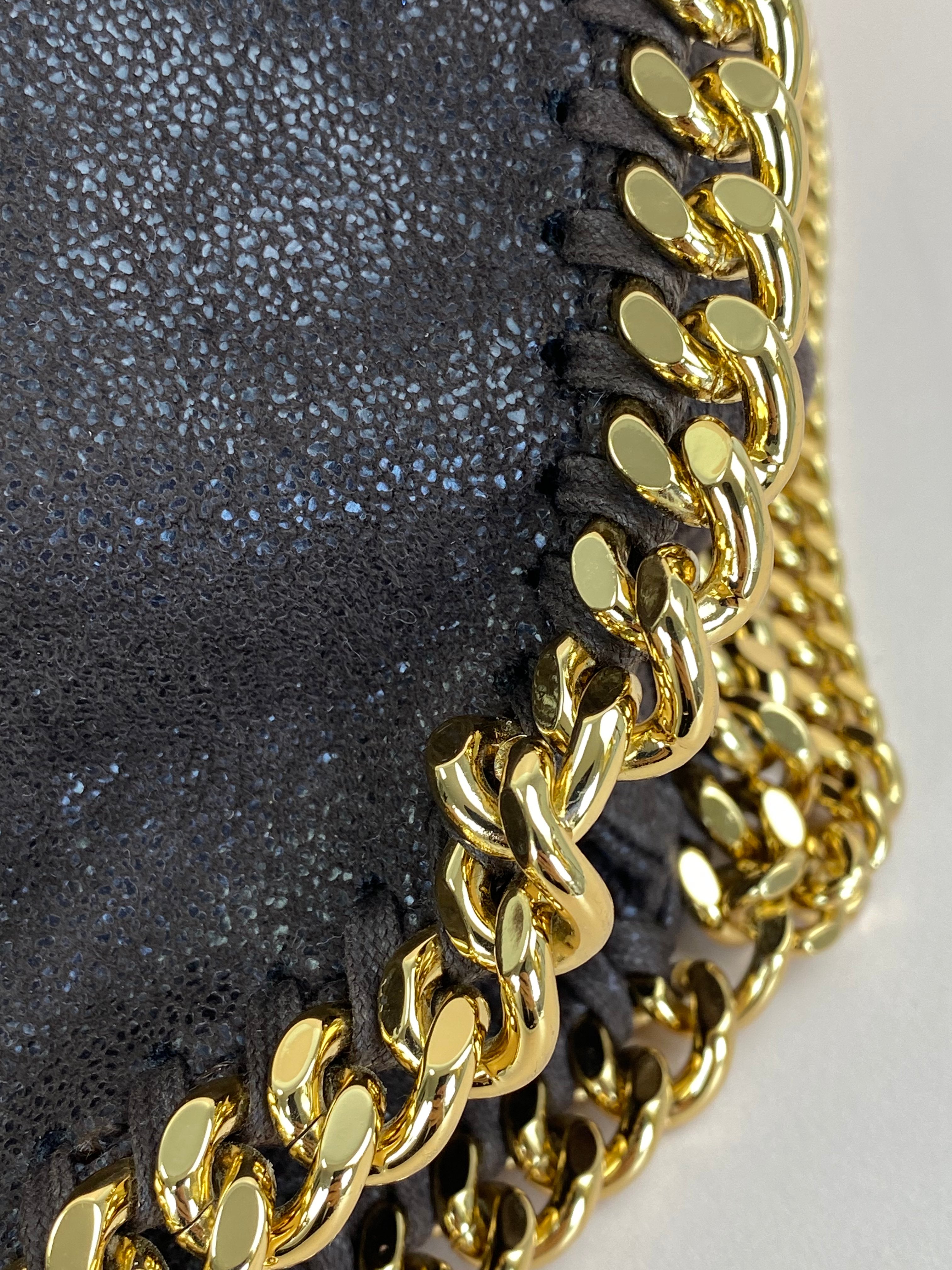 Stella Mccartney Dark Brown Falabella Mini Tote Bag with Chain