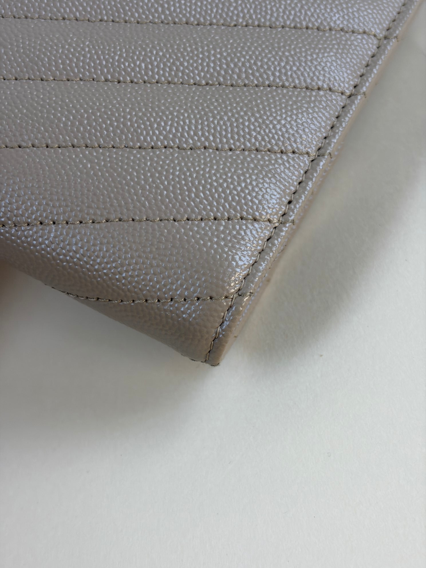 YSL Dark Beige Cassandre Matelasse Flap Pouch