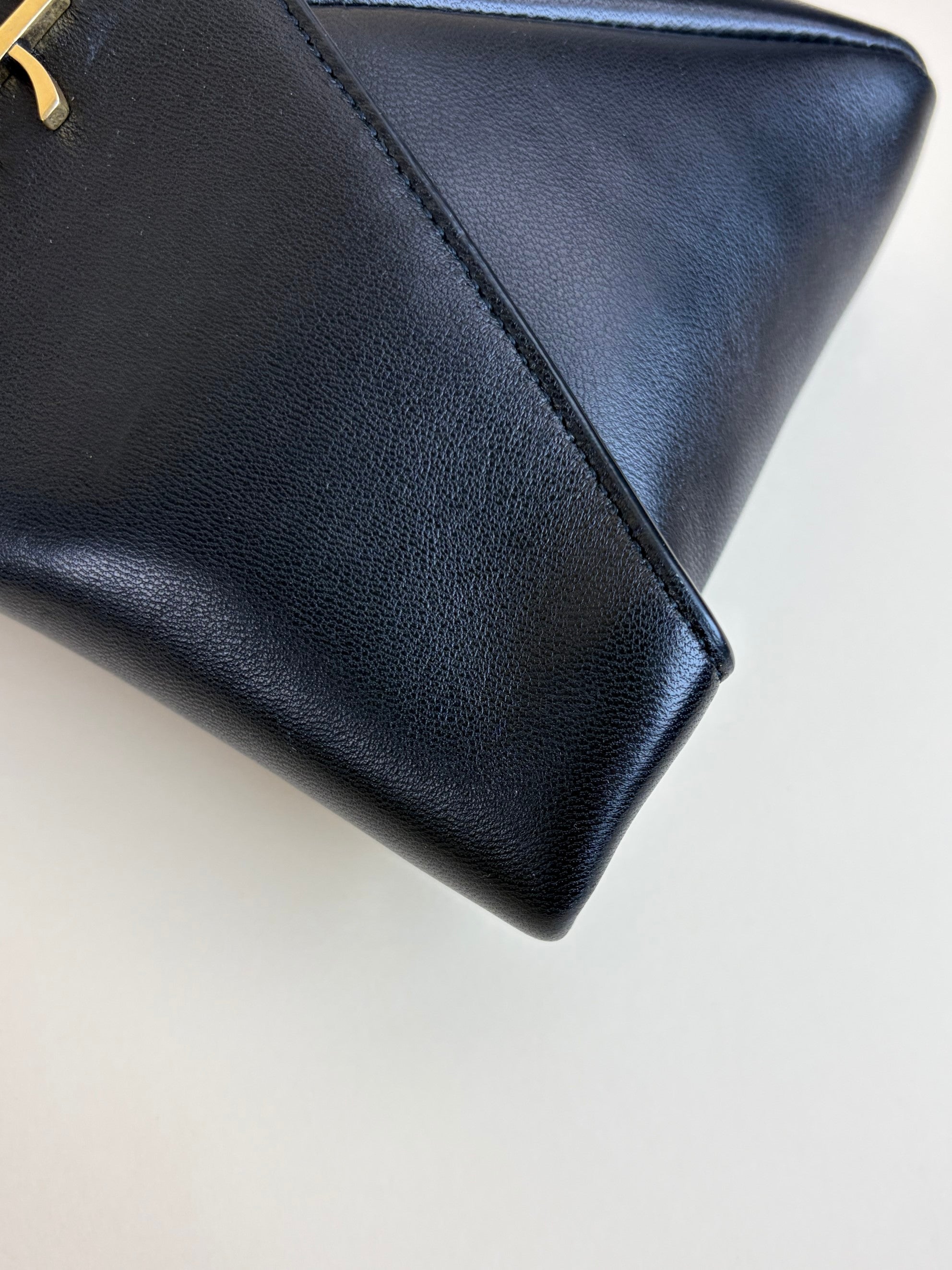ysl black lambskin Cassandre small envelope pouch