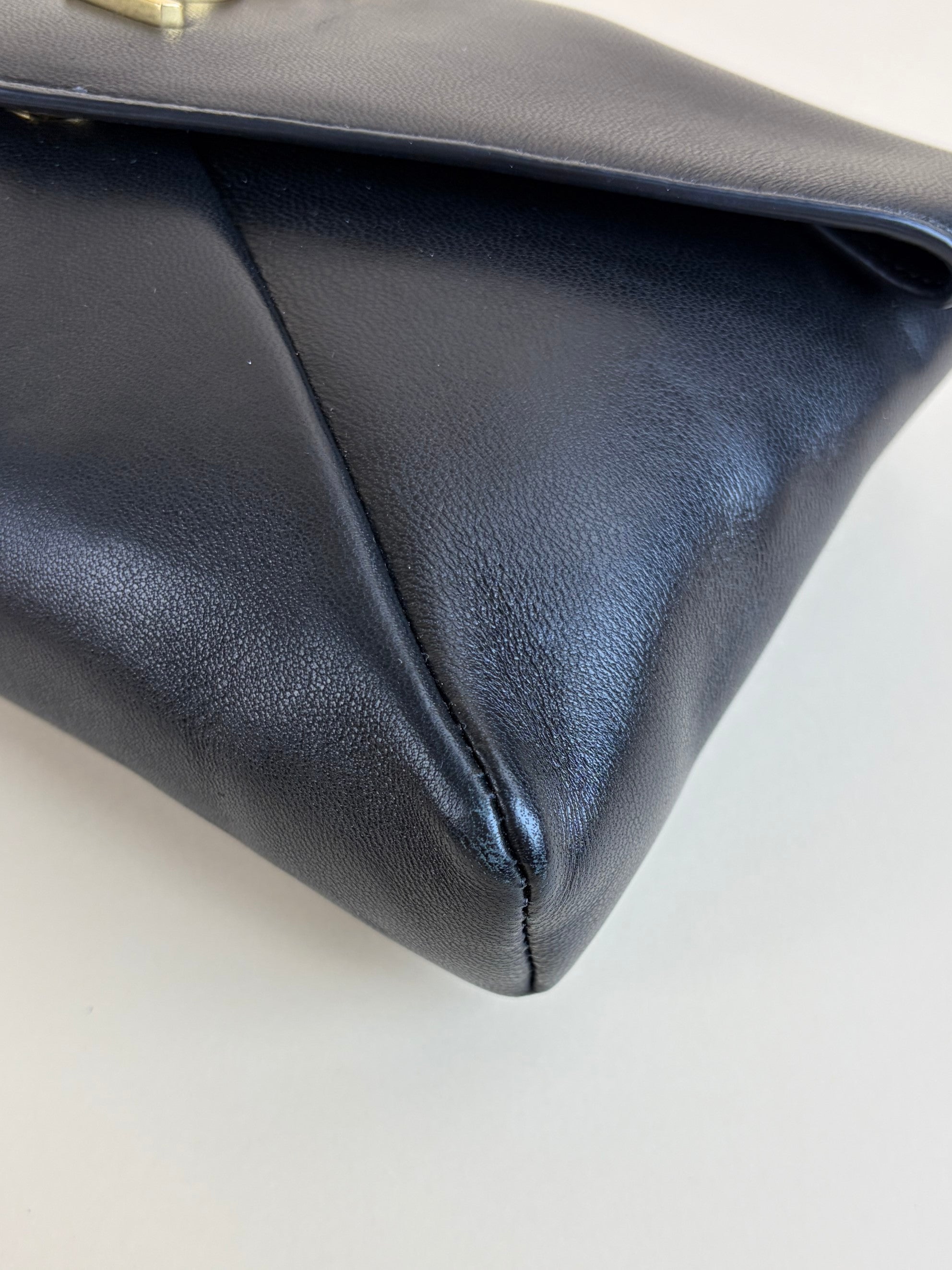 ysl black lambskin Cassandre small envelope pouch