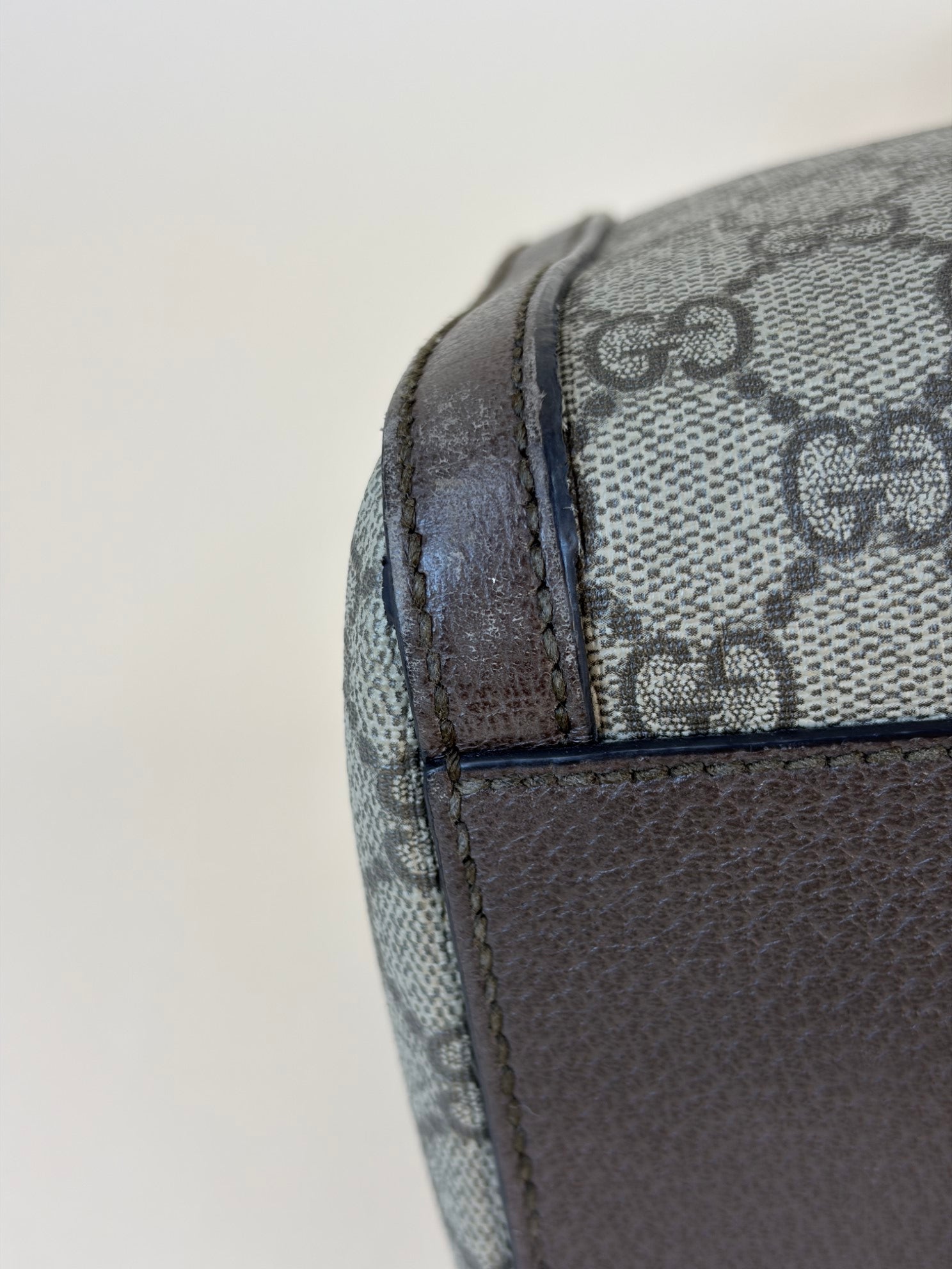 Gucci Bicolor GG Supreme Monogram Web Medium Ophidia Boston Bag
