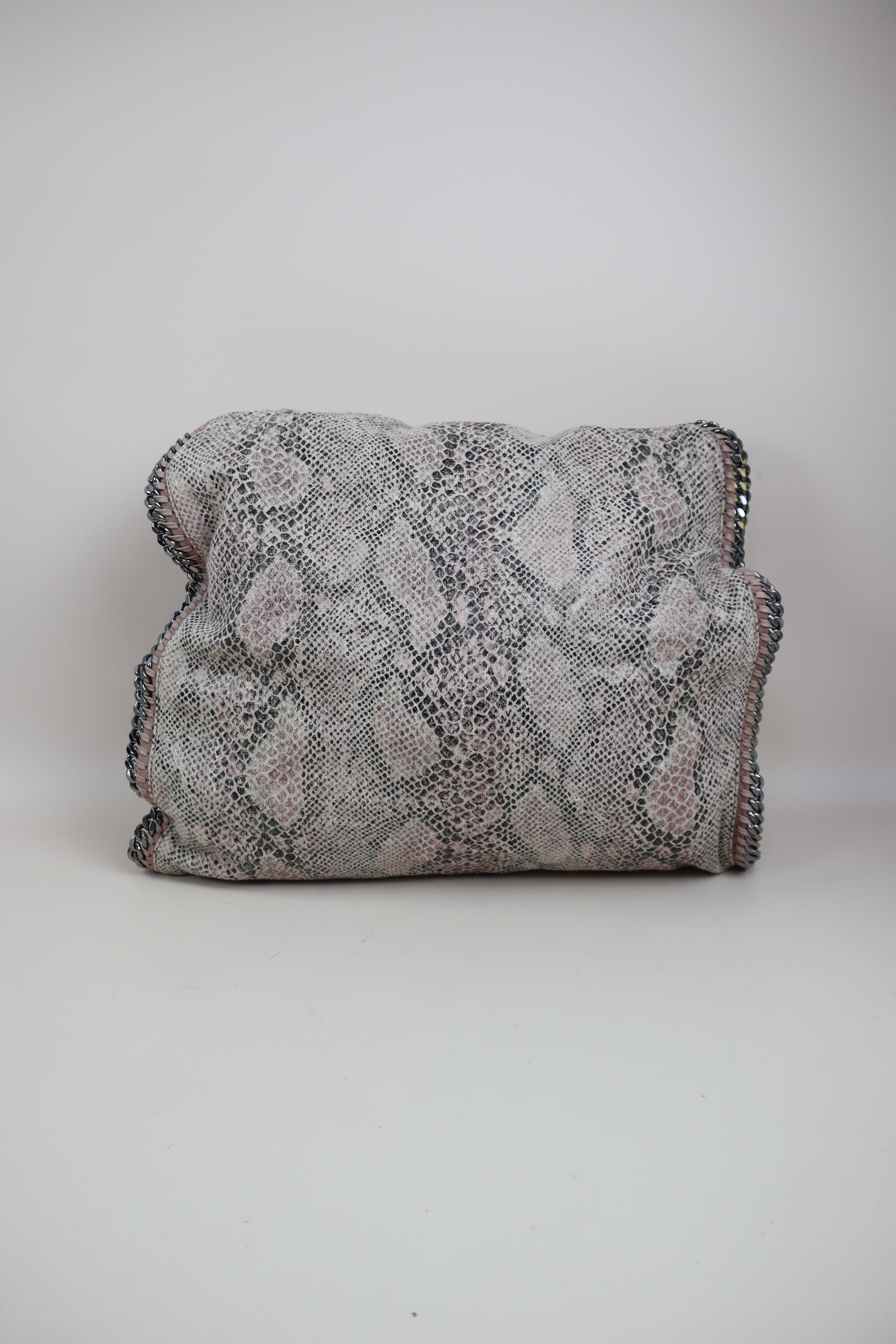 Stella Mccartney Grey Python Large Falabella Bag with Pouch
