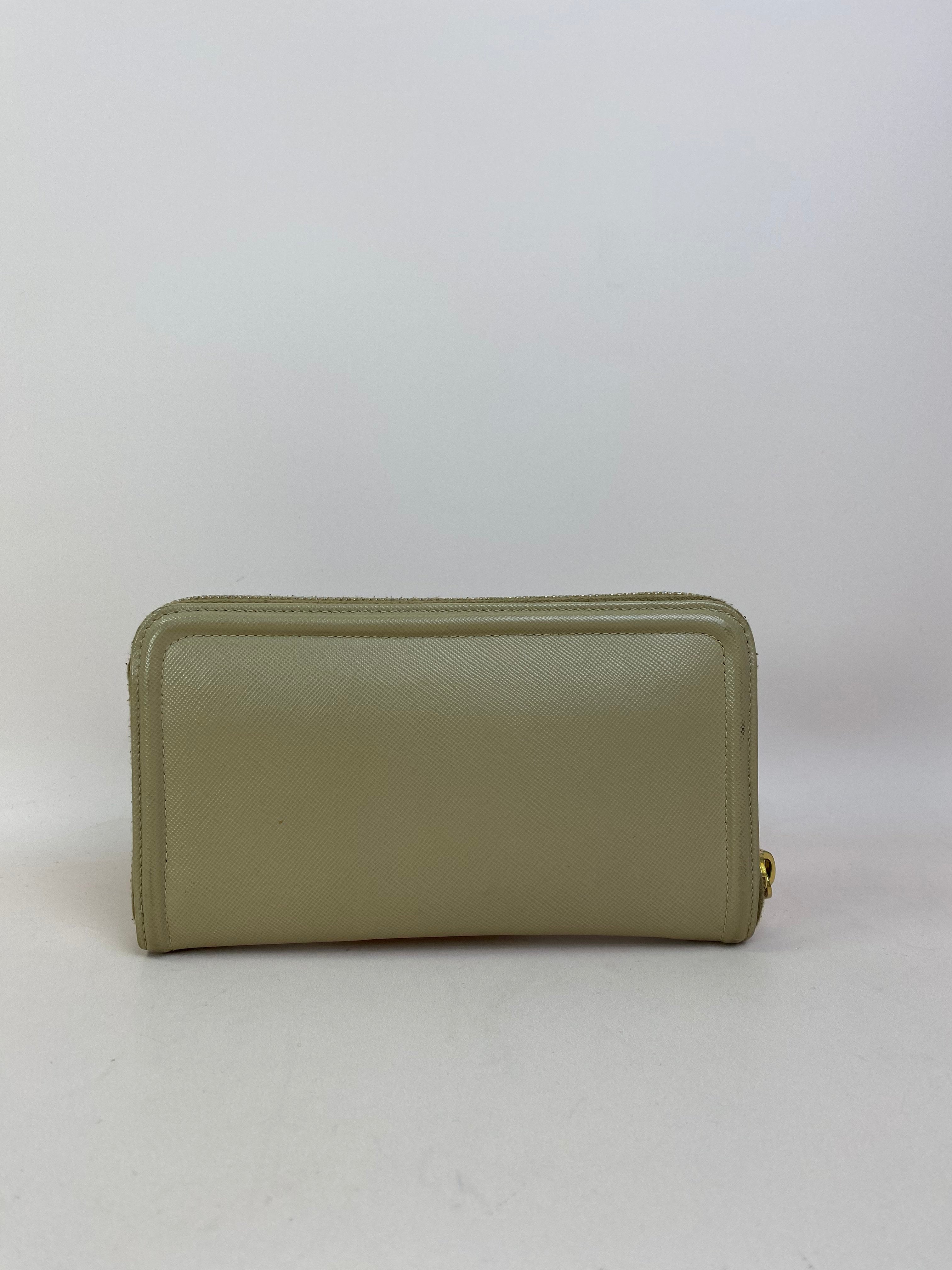 Prada Beige Large Zipped Long Wallet