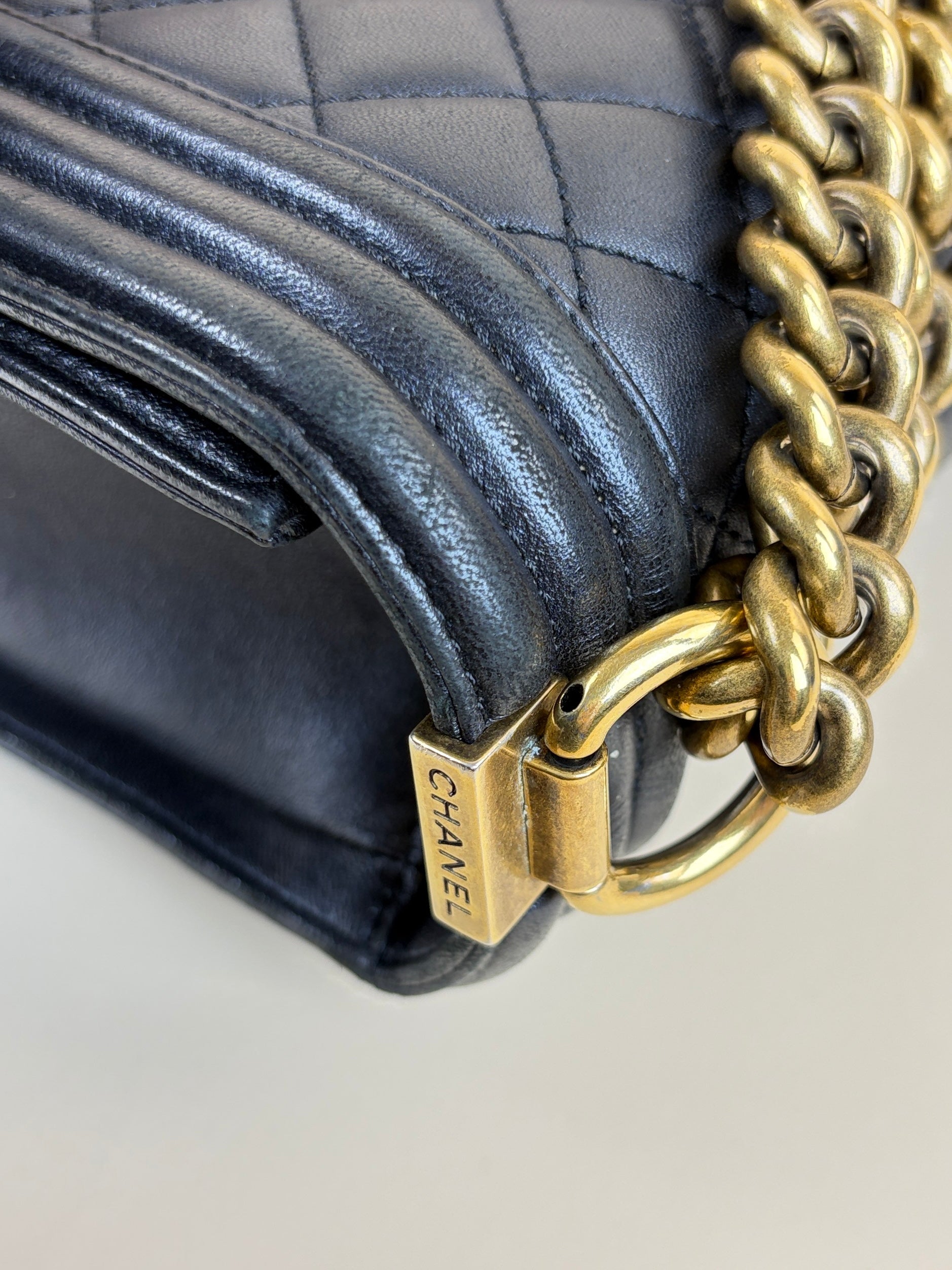 Chanel Black Classic Quilted New Medium Boy Flap Bag