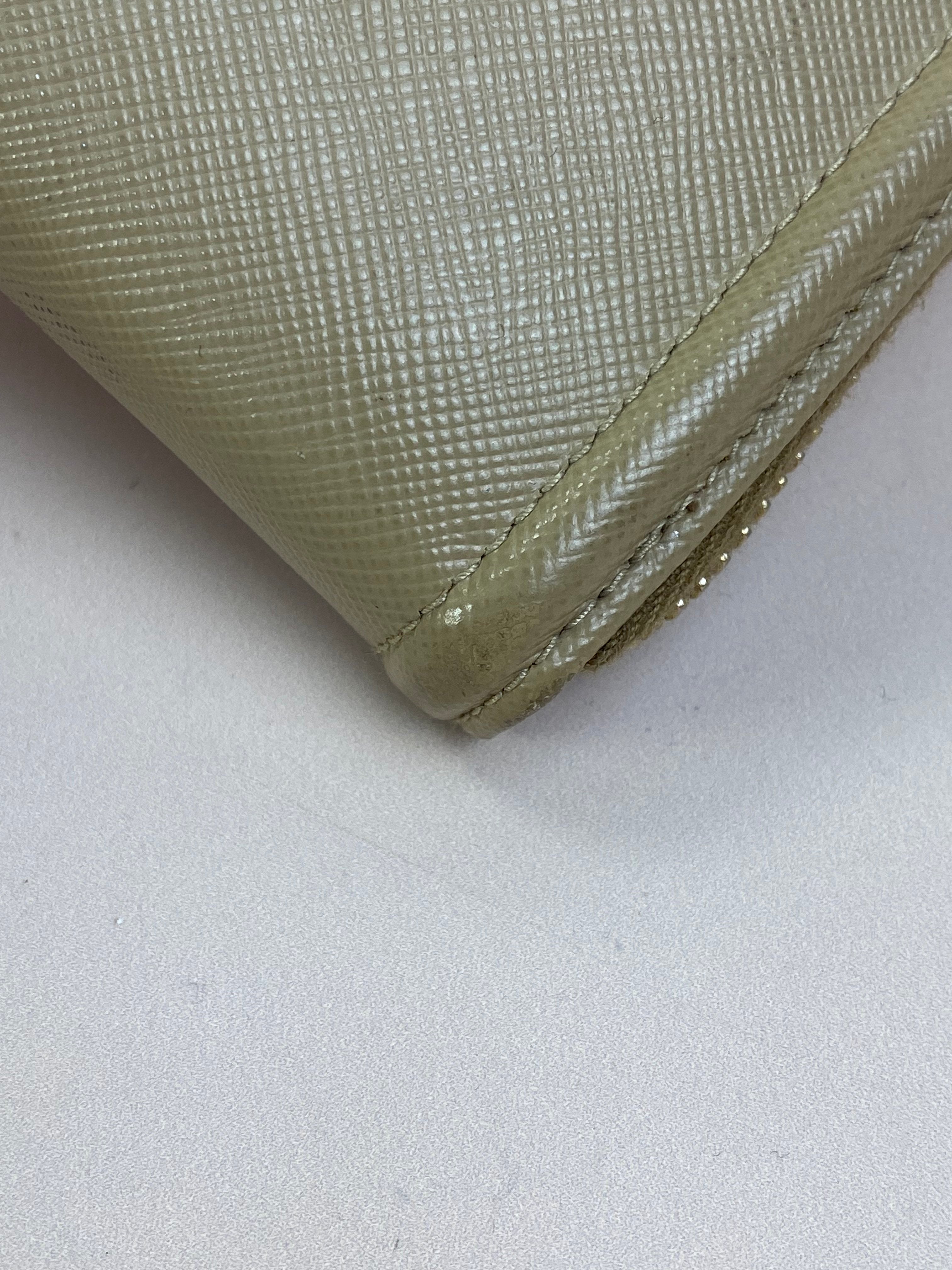 Prada Beige Large Zipped Long Wallet