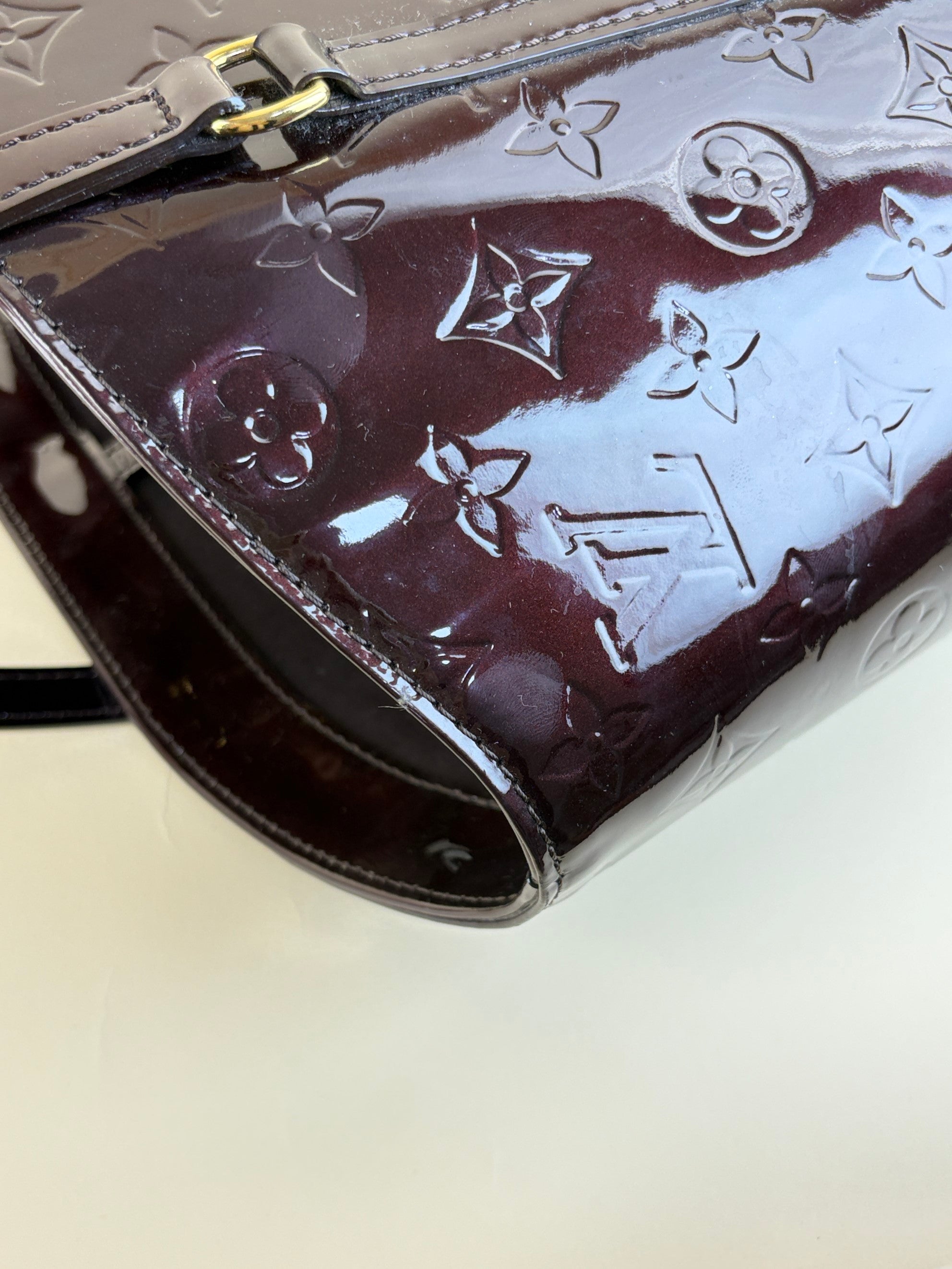 louis Vuitton Amarante monogram vernis Avalon gm