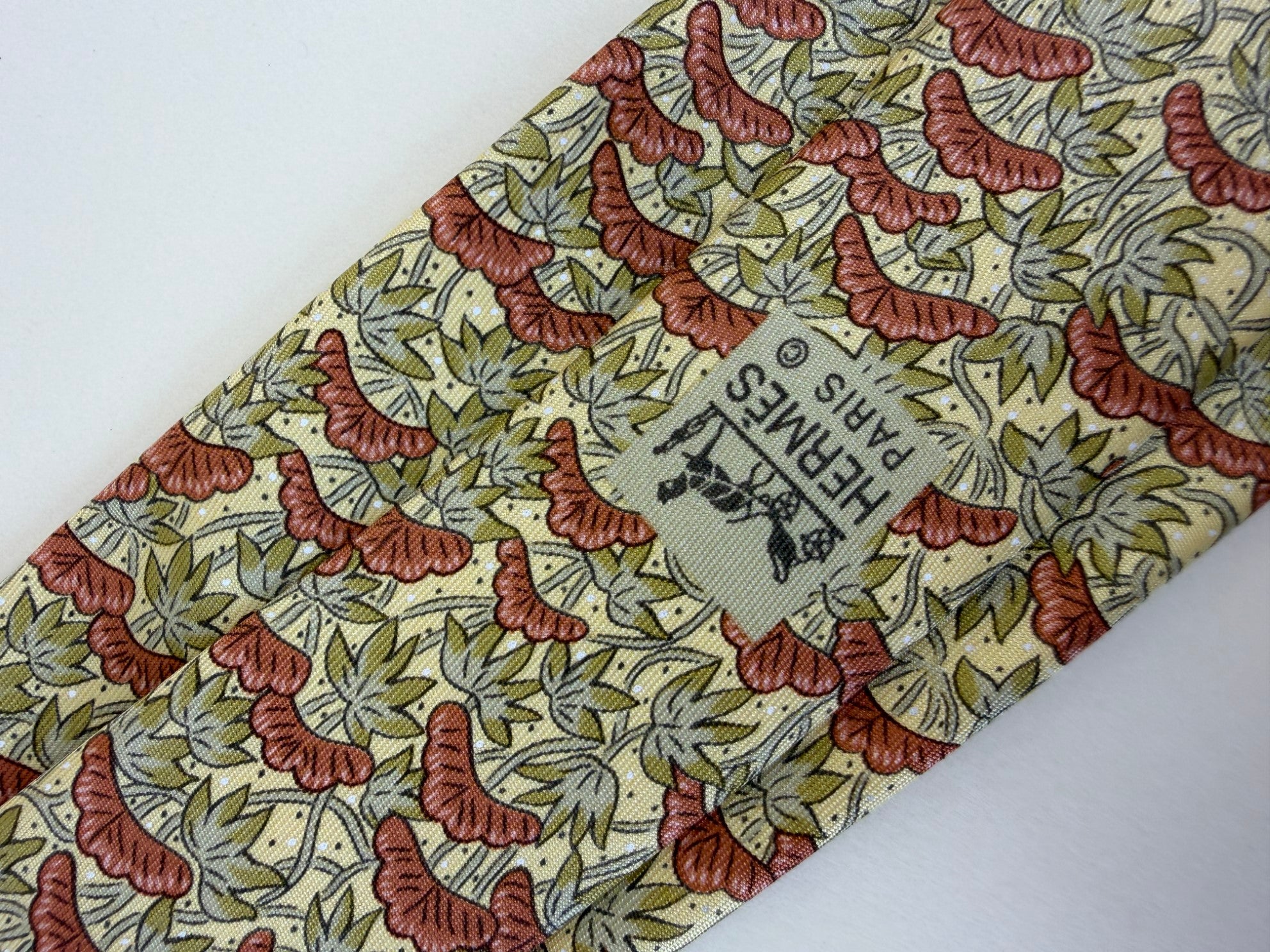 Hermes Bicolor Plant Leaf Ivy Neck Tie