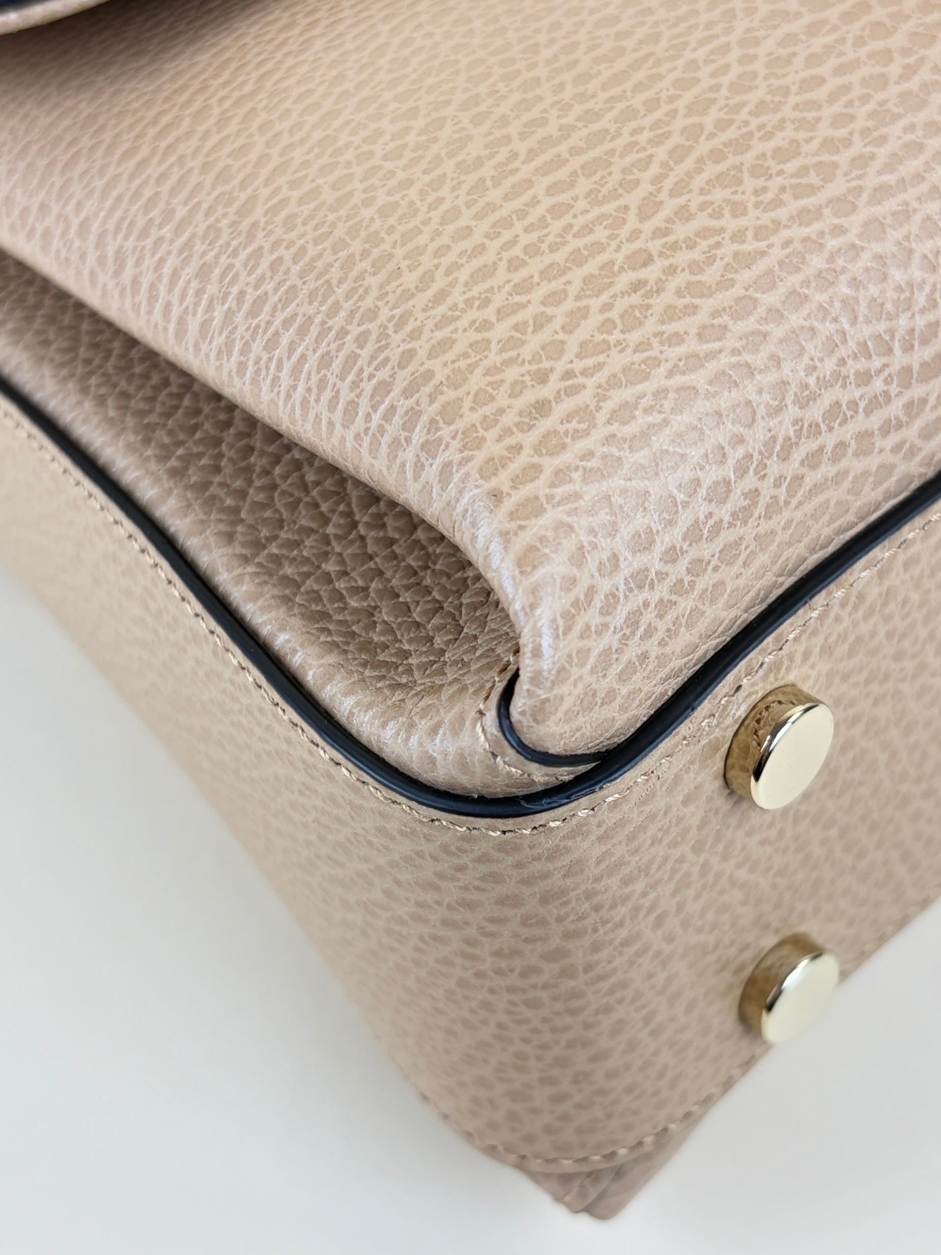 Gucci Beige Dollar Interlocking G Top Handle Shoulder Bag with Strap