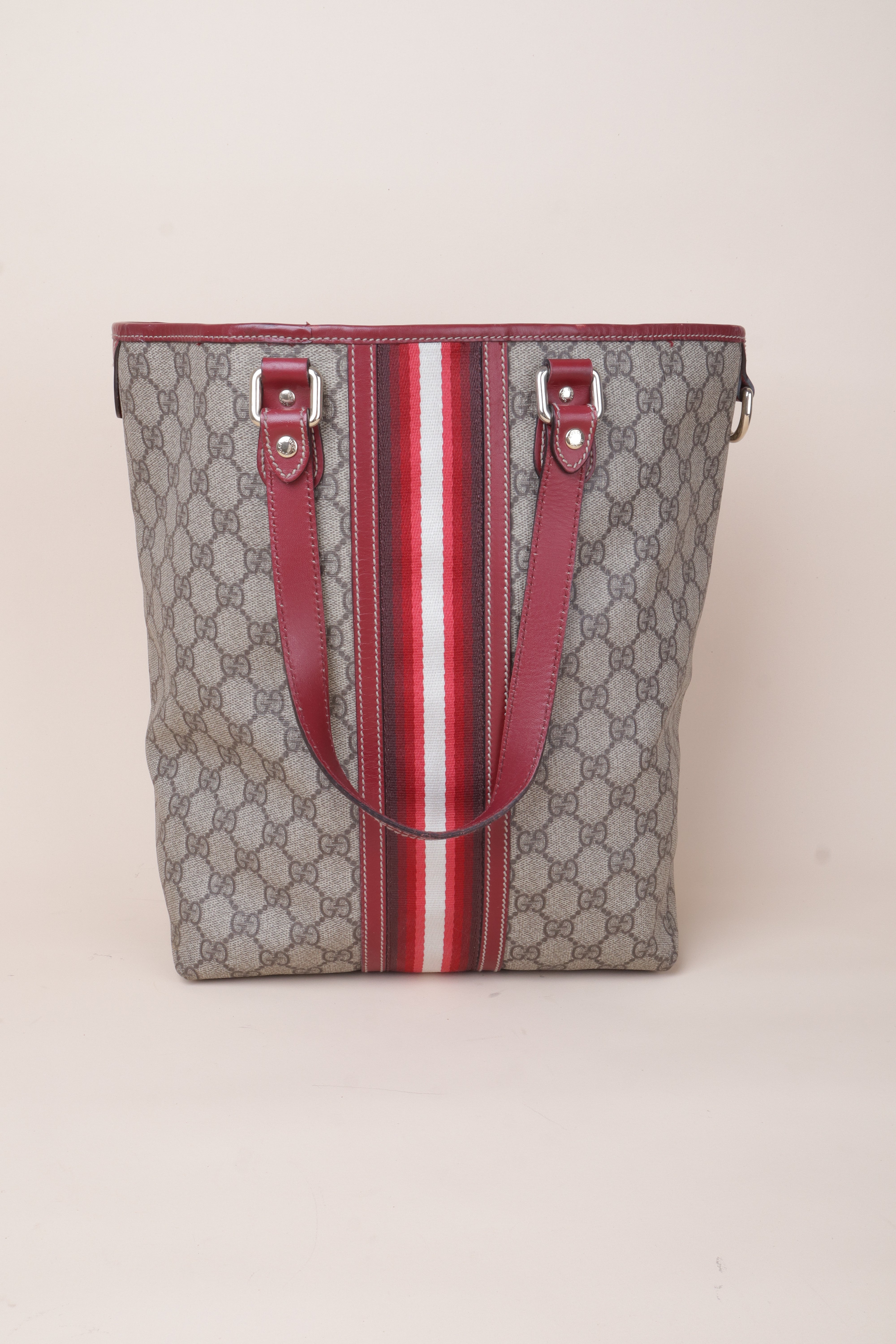 Gucci red Ophidia gg web tote bag