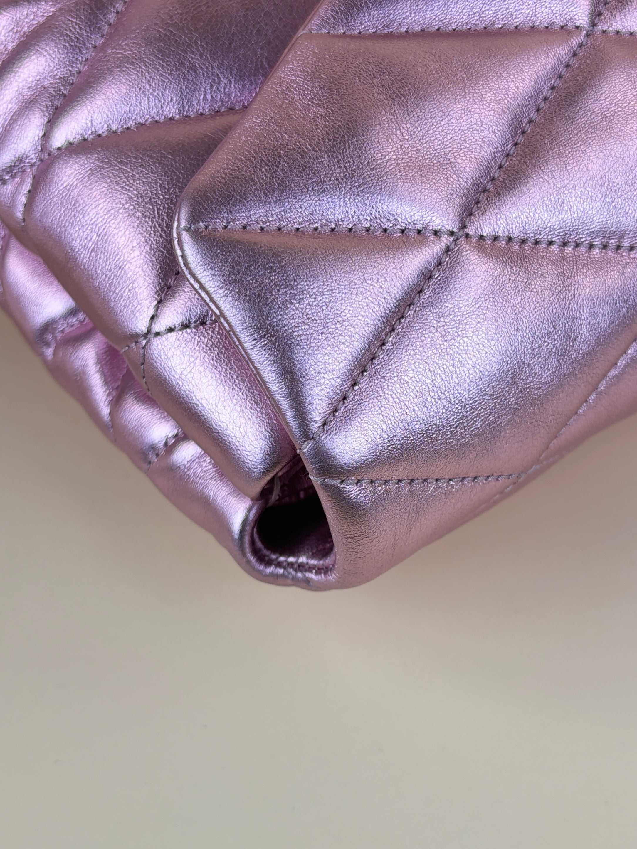 YSL Metallic Pink Envelope Large Pouch