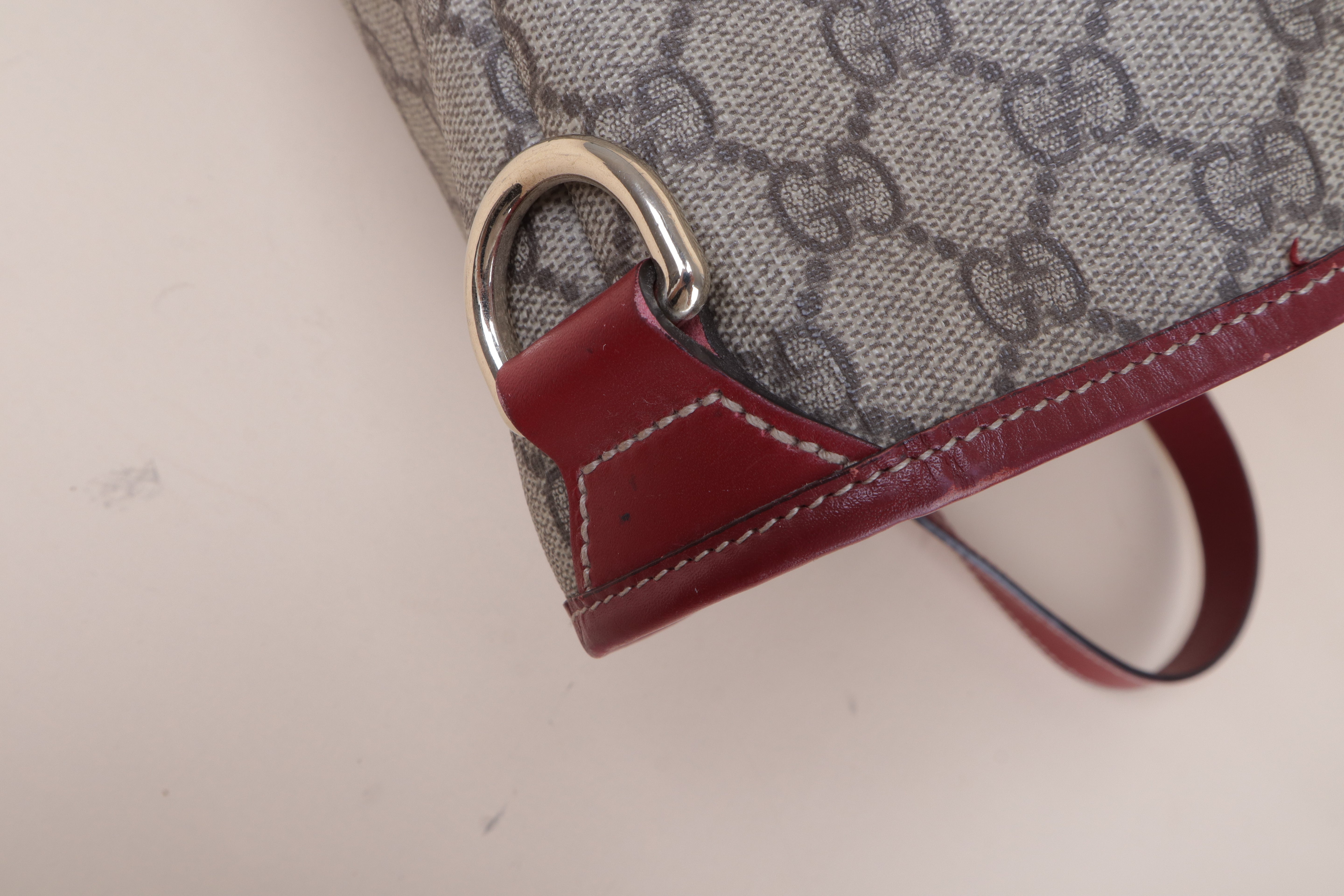 Gucci red Ophidia gg web tote bag
