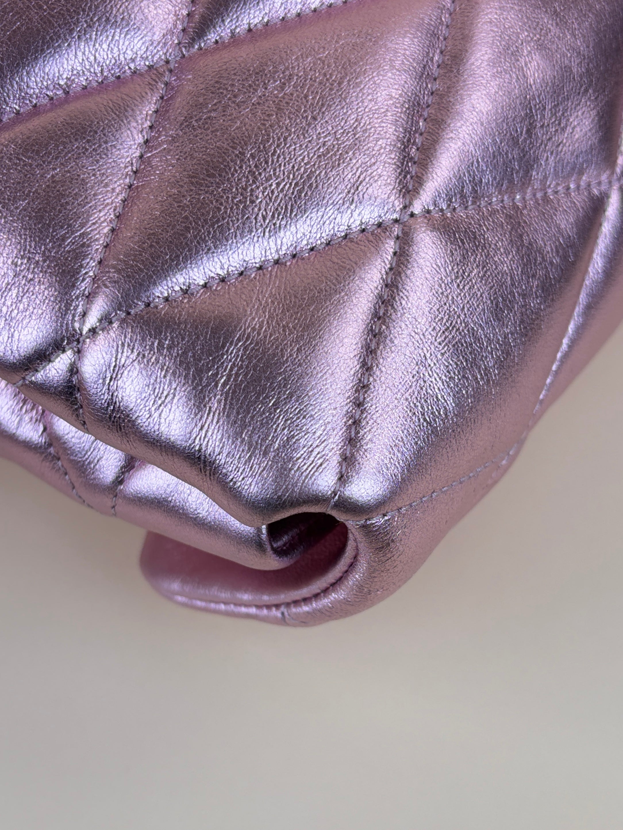 YSL Metallic Pink Envelope Large Pouch