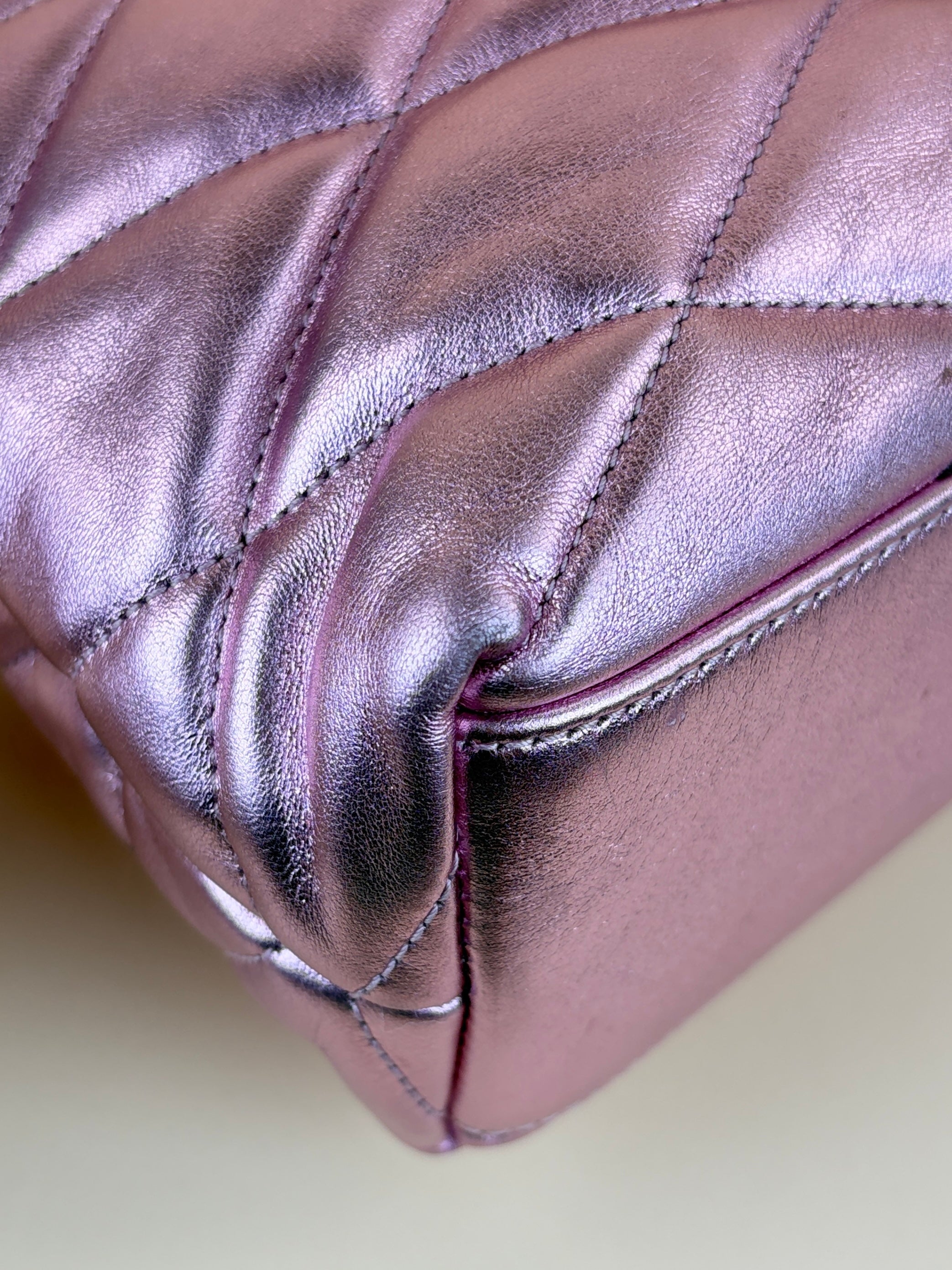 YSL Metallic Pink Envelope Large Pouch