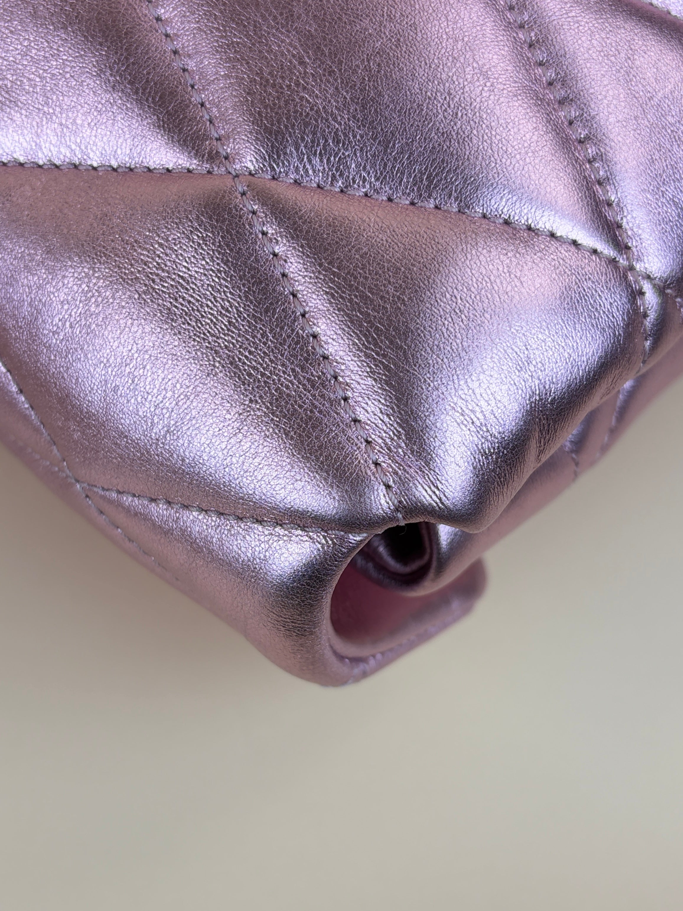 YSL Metallic Pink Envelope Large Pouch