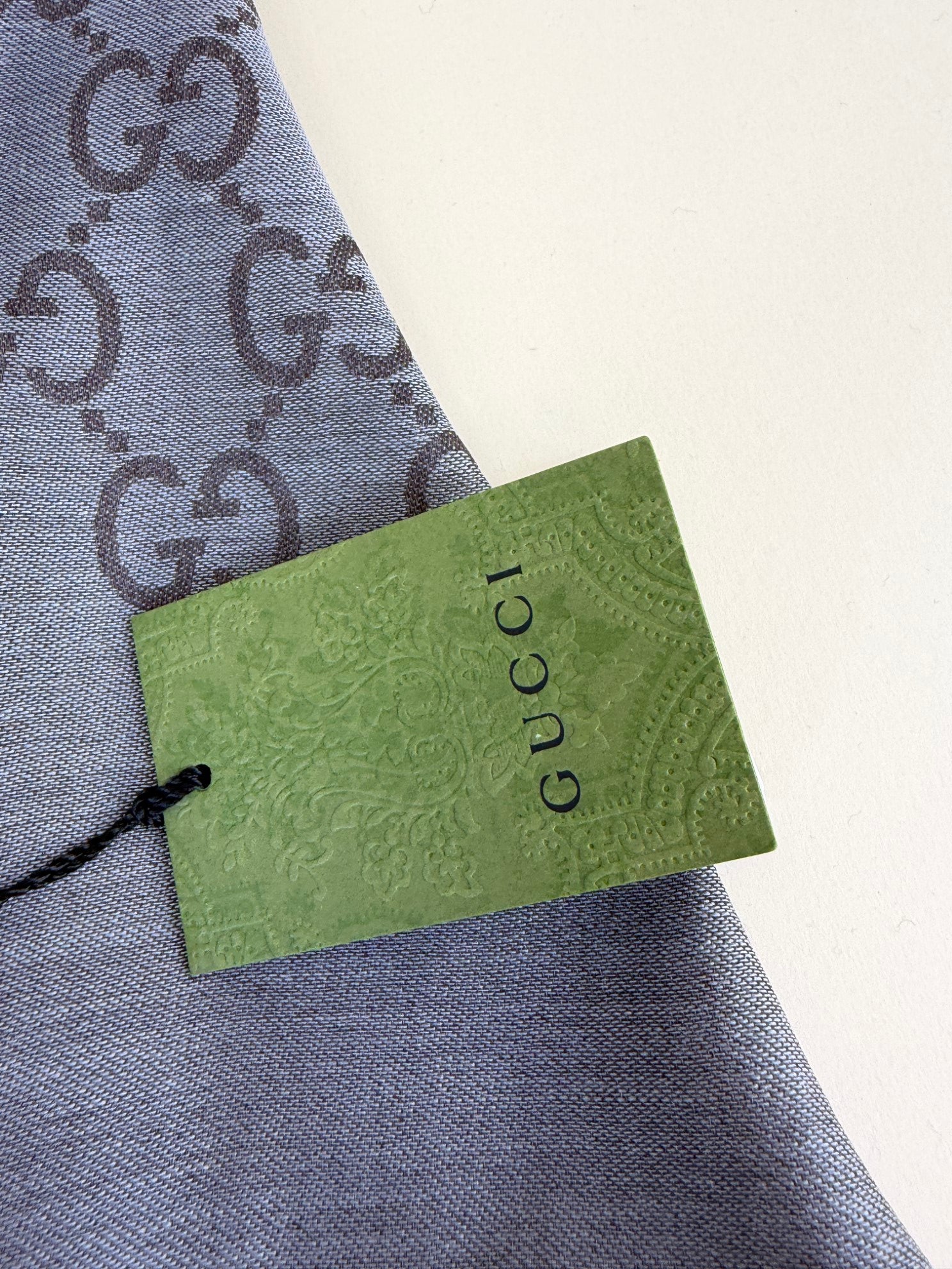 Gucci grey/Brown GG monogram silk Wool Scarf
