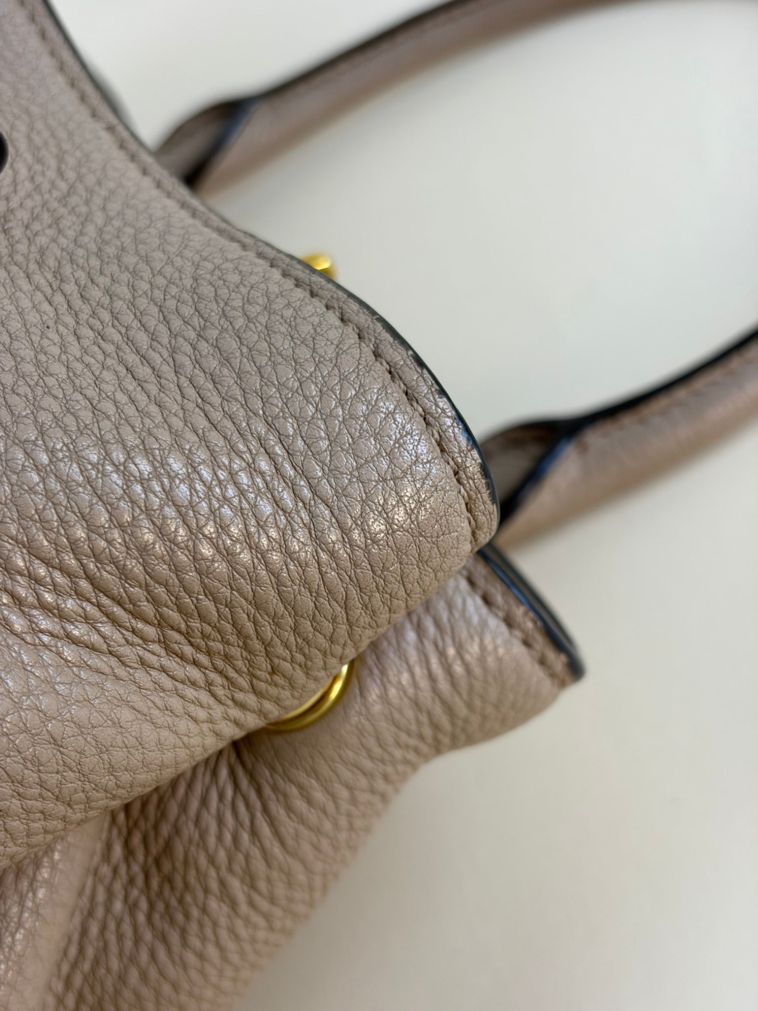 Prada  beige Vitello phenix shoulder tote bag