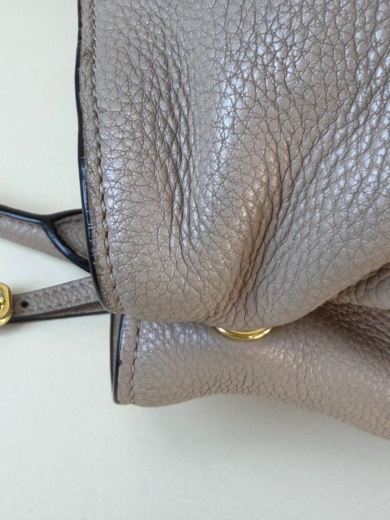 Prada  beige Vitello phenix shoulder tote bag