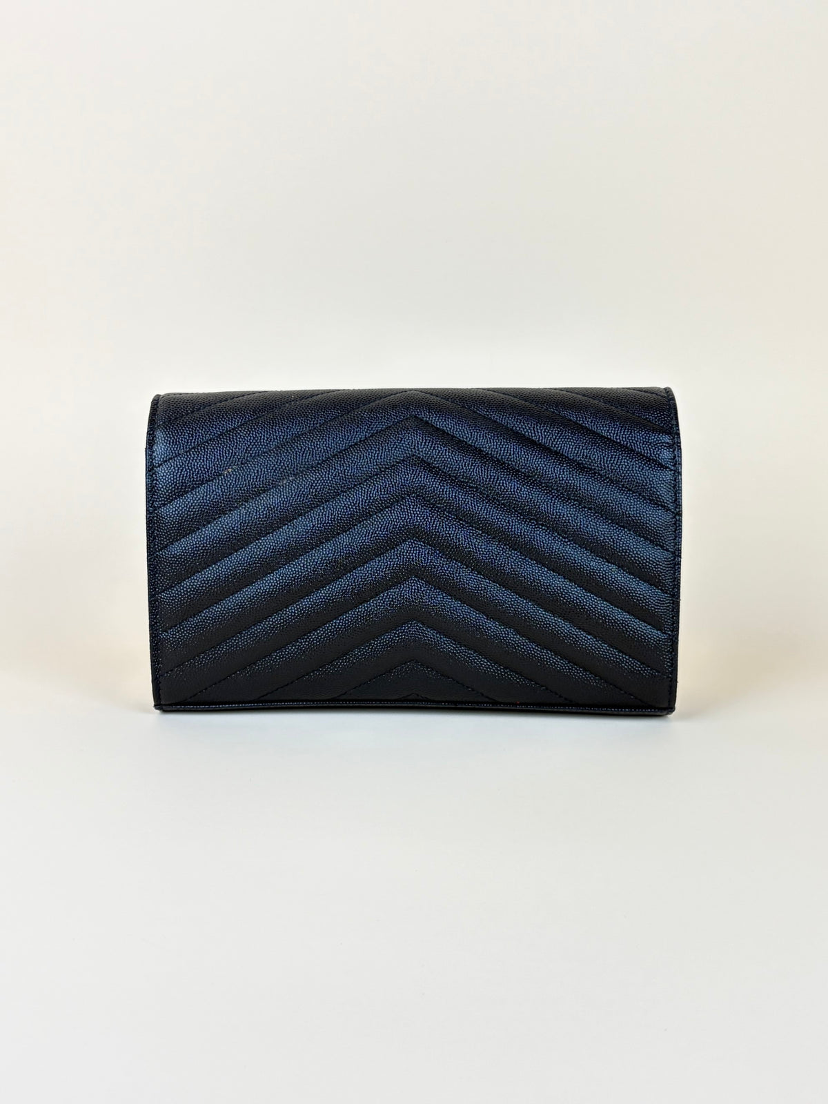 YSL black Cassandre Classic Wallet On Chain